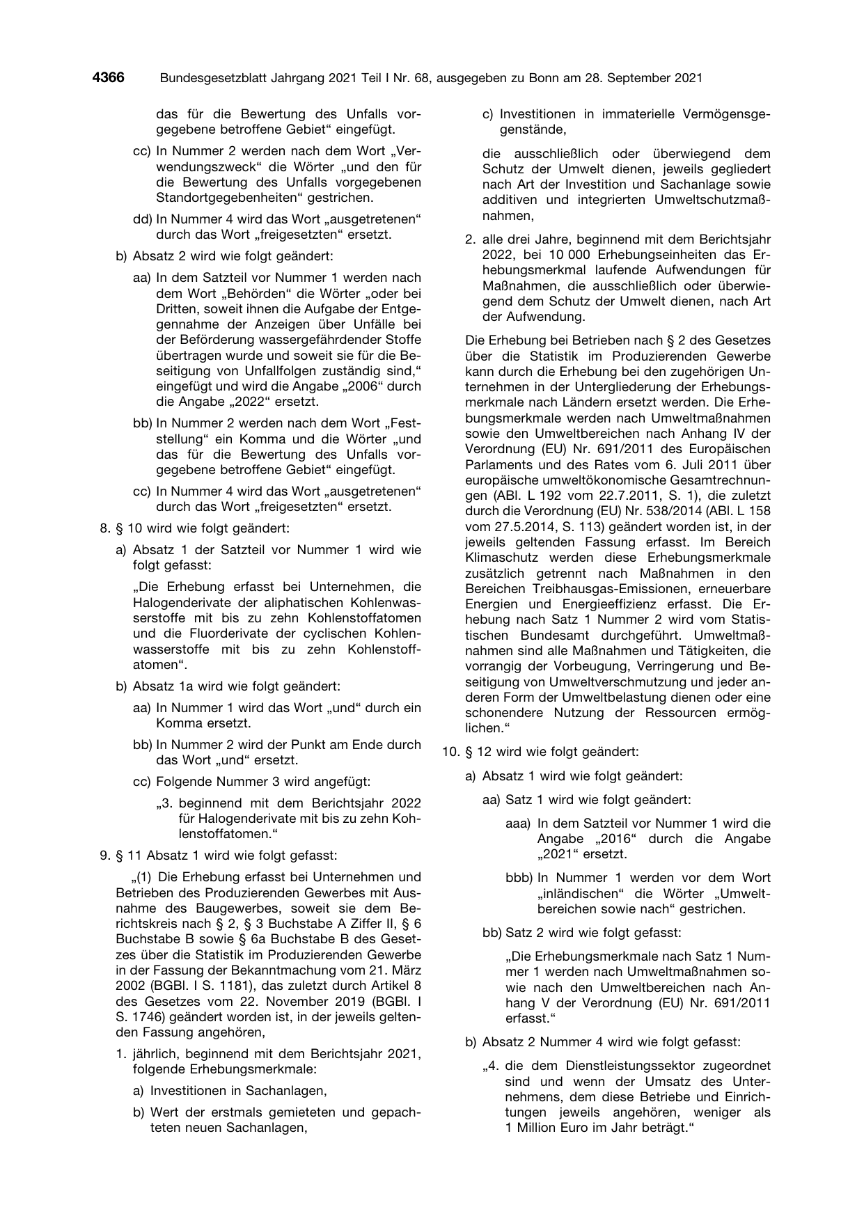 BGBl. 2021, Seite 4366 — Originalseite als Abbildung