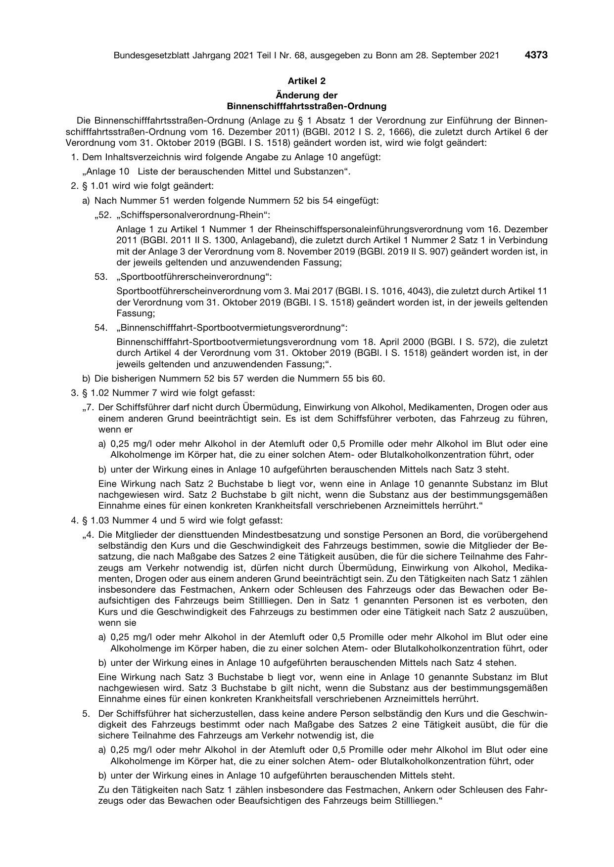 BGBl. 2021, Seite 4373 — Originalseite als Abbildung