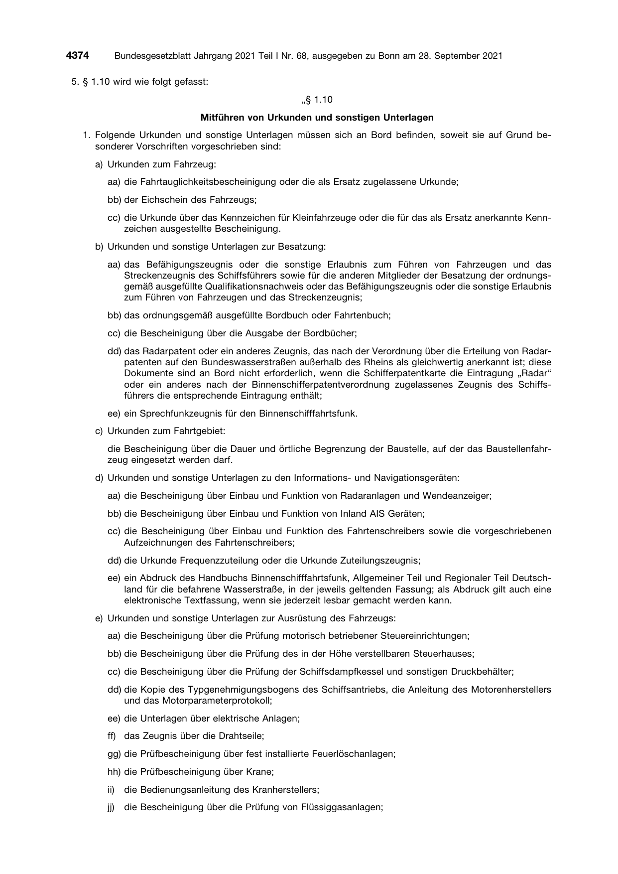 BGBl. 2021, Seite 4374 — Originalseite als Abbildung