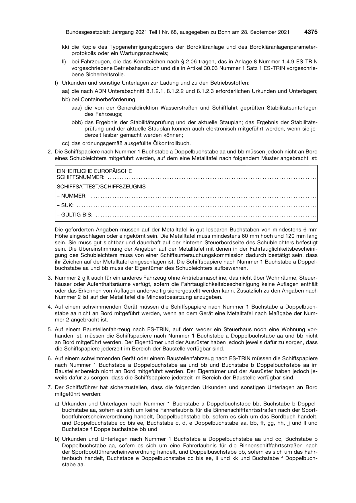 BGBl. 2021, Seite 4375 — Originalseite als Abbildung