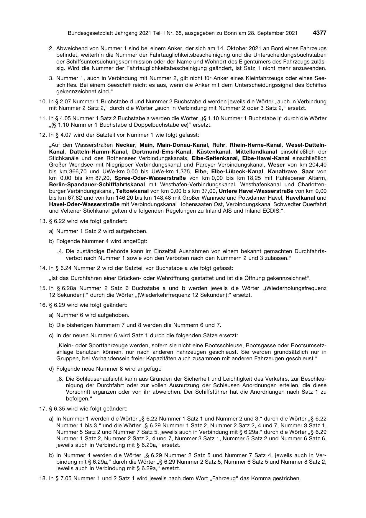 BGBl. 2021, Seite 4377 — Originalseite als Abbildung