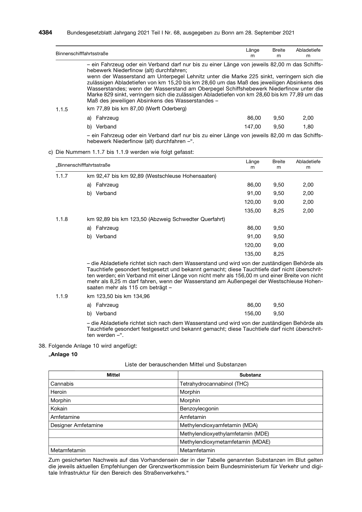 BGBl. 2021, Seite 4384 — Originalseite als Abbildung