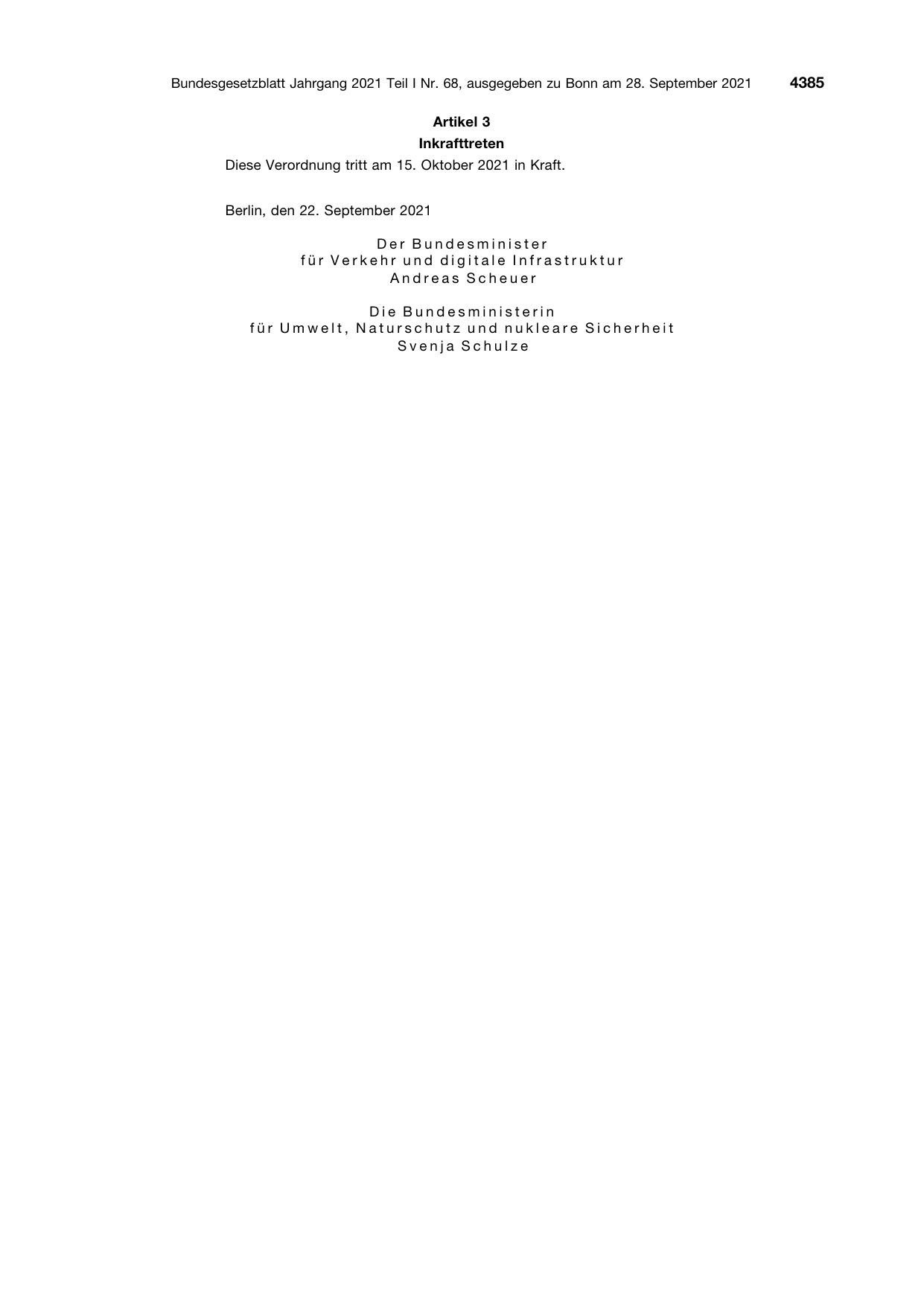 BGBl. 2021, Seite 4385 — Originalseite als Abbildung