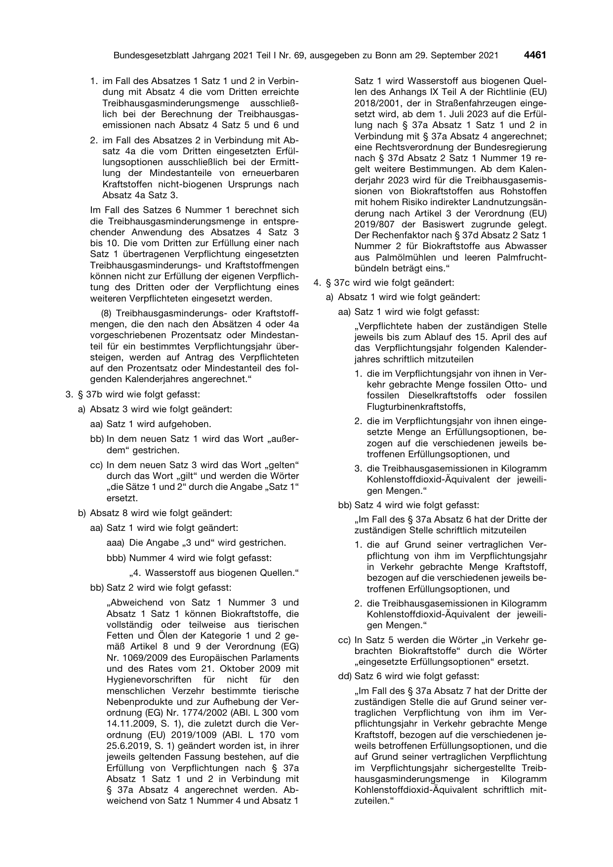 BGBl. 2021, Seite 4461 — Originalseite als Abbildung