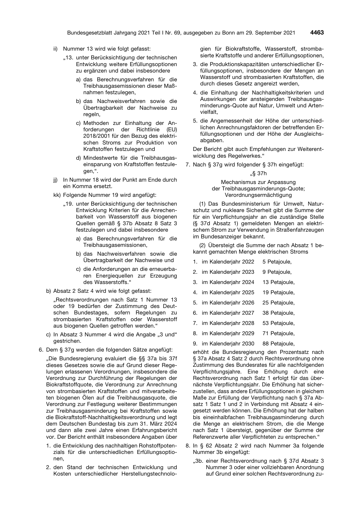 BGBl. 2021, Seite 4463 — Originalseite als Abbildung