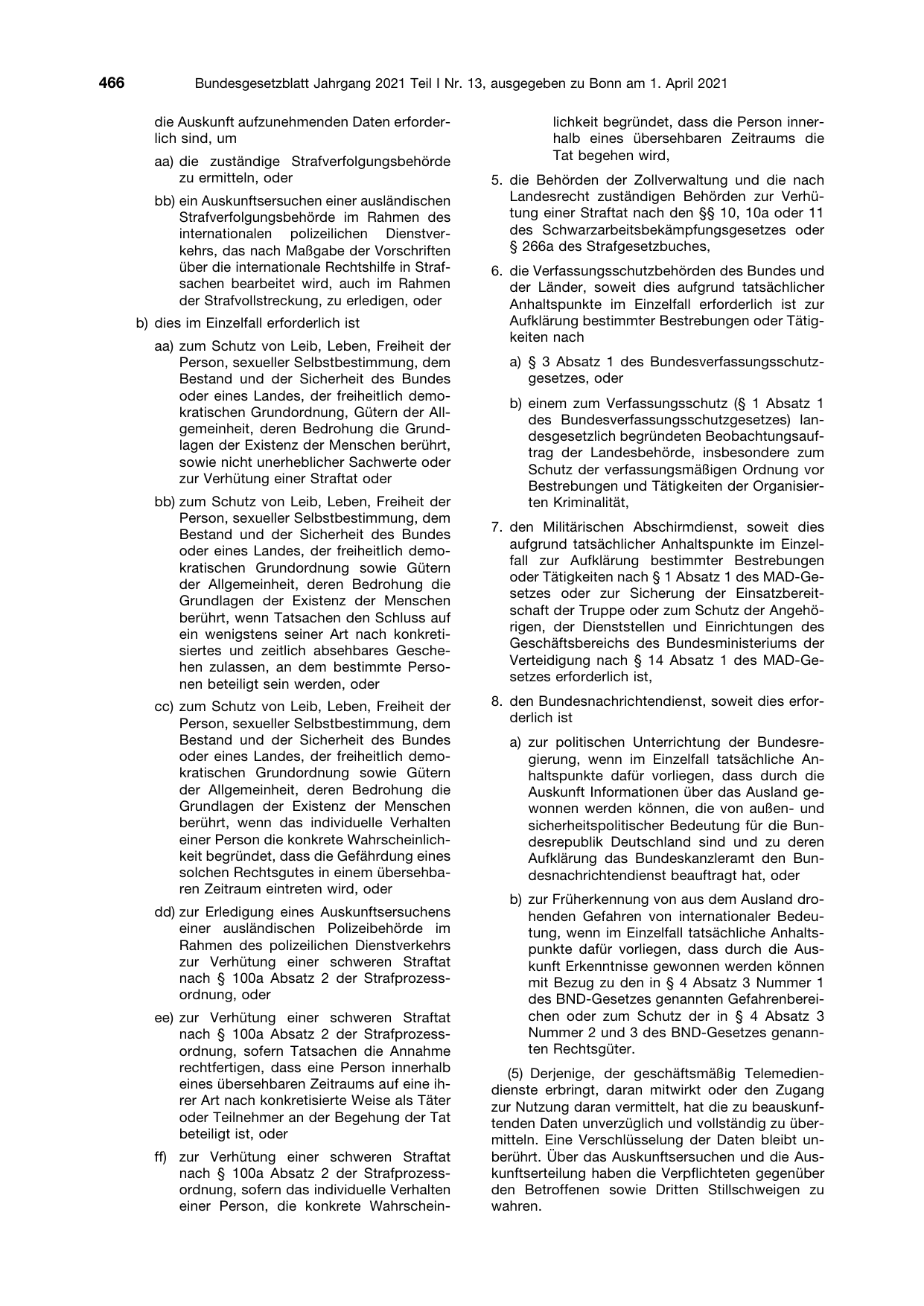 BGBl. 2021, Seite 466 — Originalseite als Abbildung