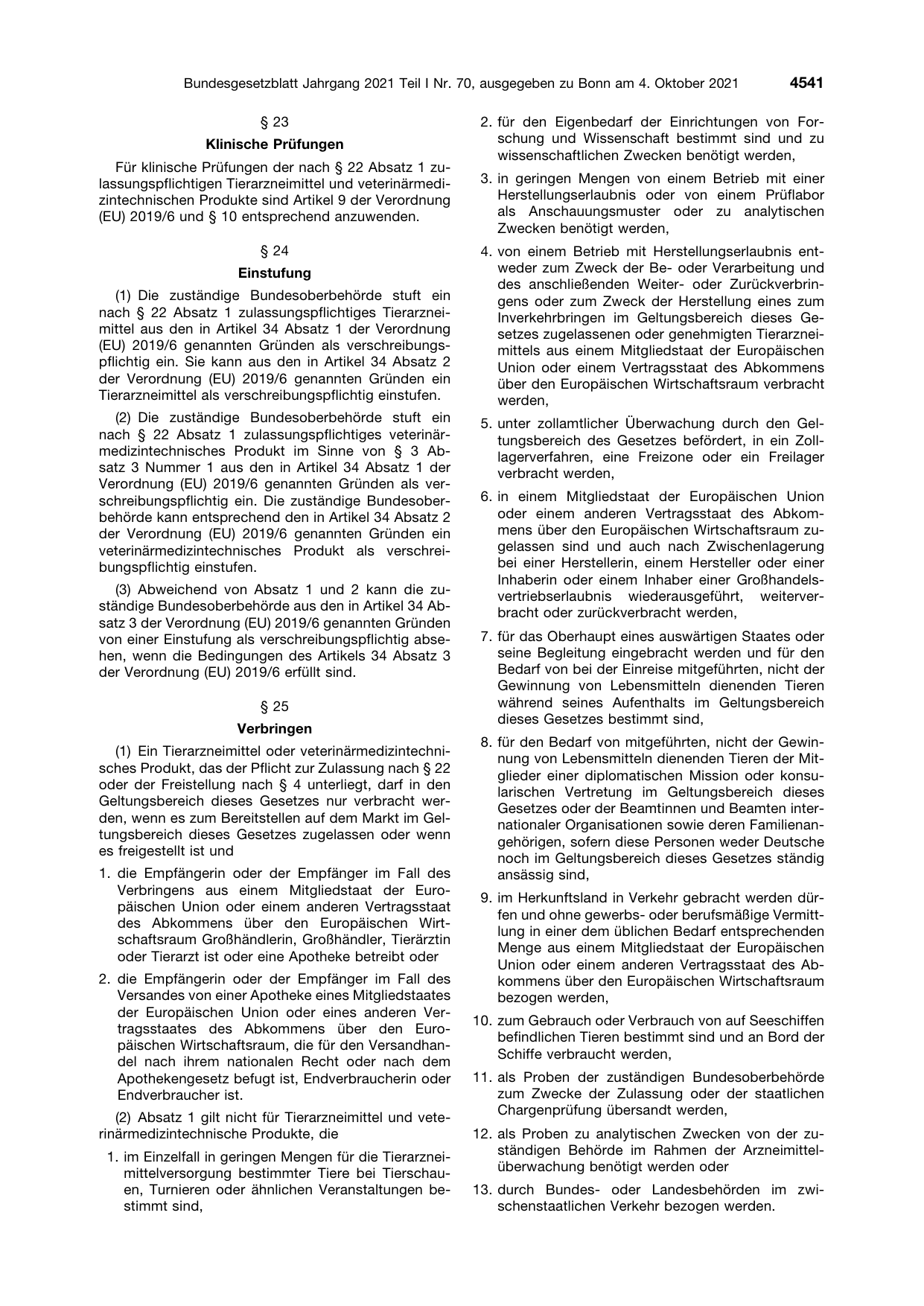 BGBl. 2021, Seite 4541 — Originalseite als Abbildung