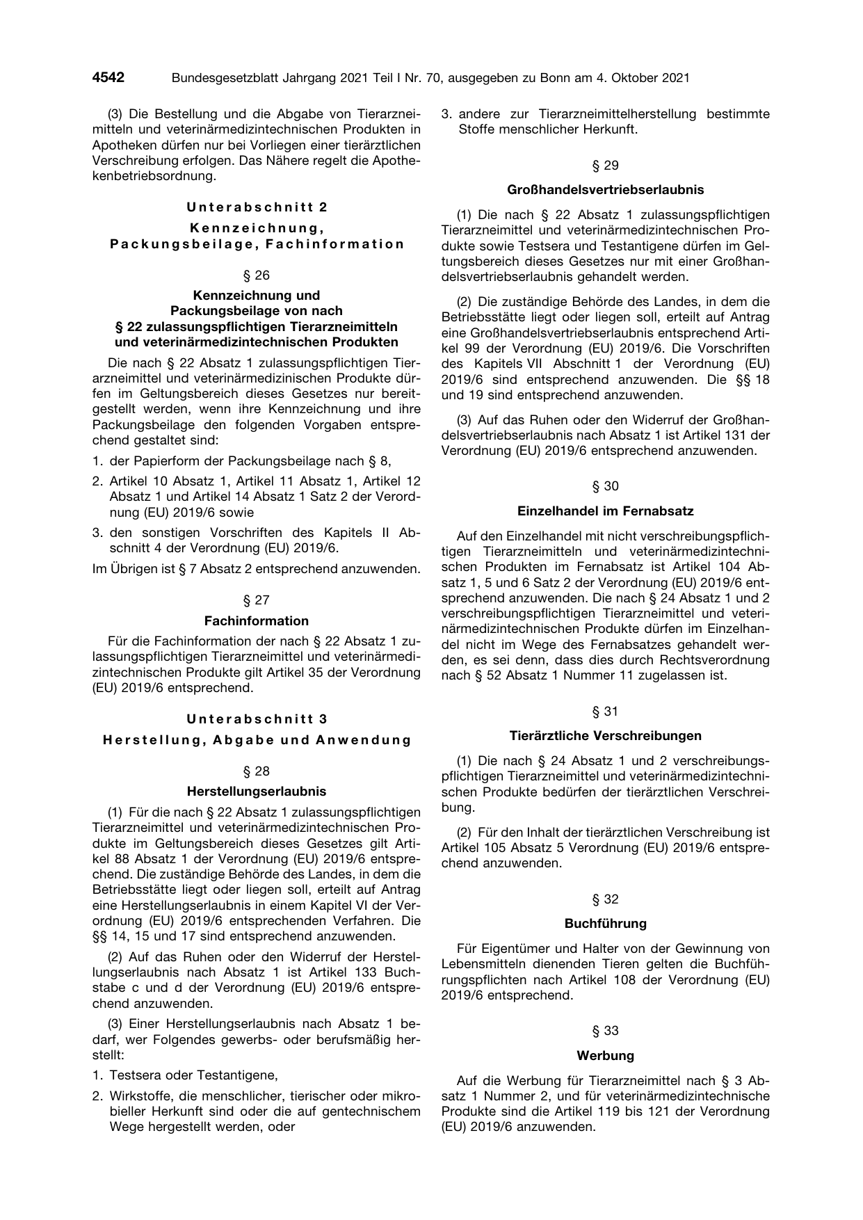 BGBl. 2021, Seite 4542 — Originalseite als Abbildung