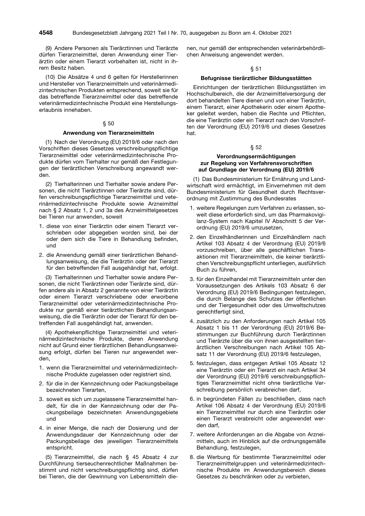 BGBl. 2021, Seite 4548 — Originalseite als Abbildung