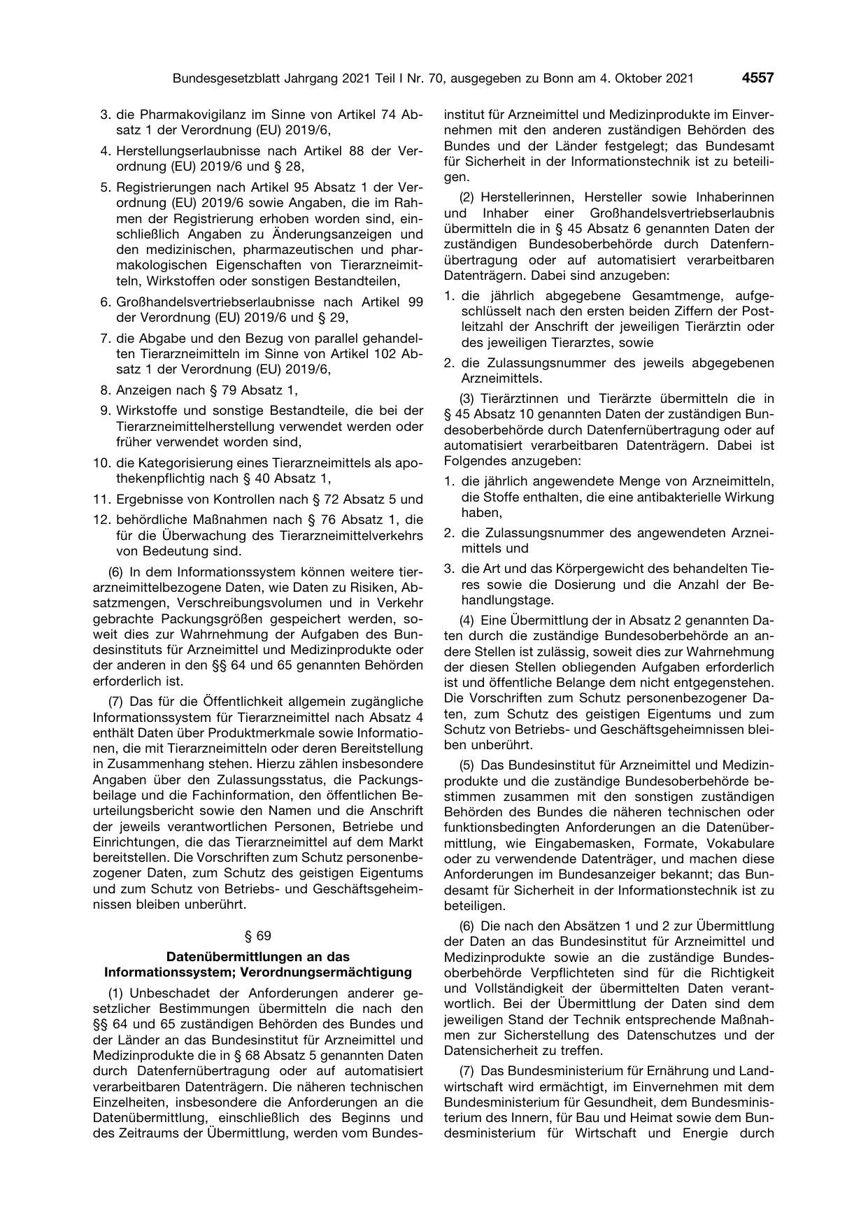 BGBl. 2021, Seite 4557 — Originalseite als Abbildung