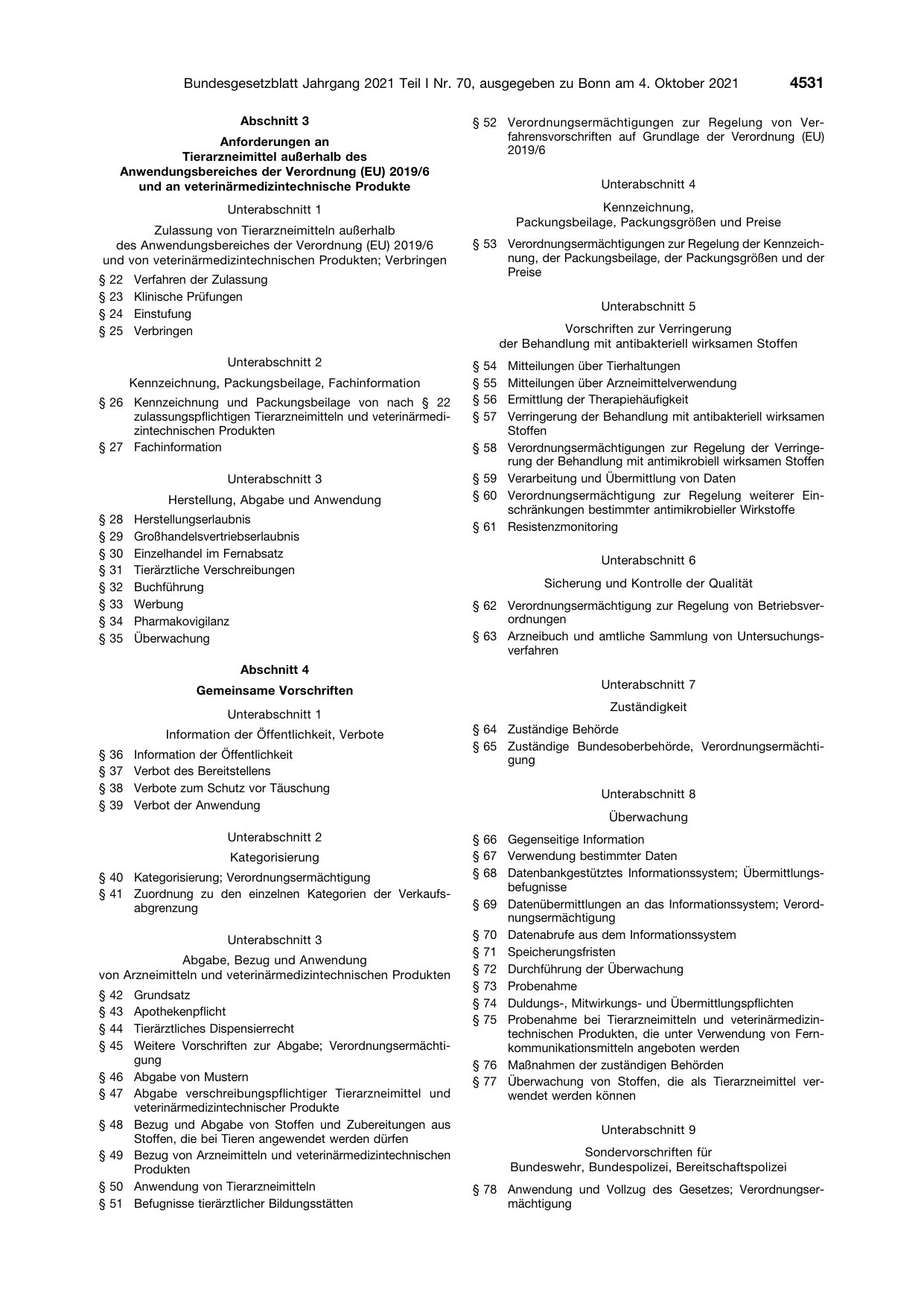 BGBl. 2021, Seite 4531 — Originalseite als Abbildung