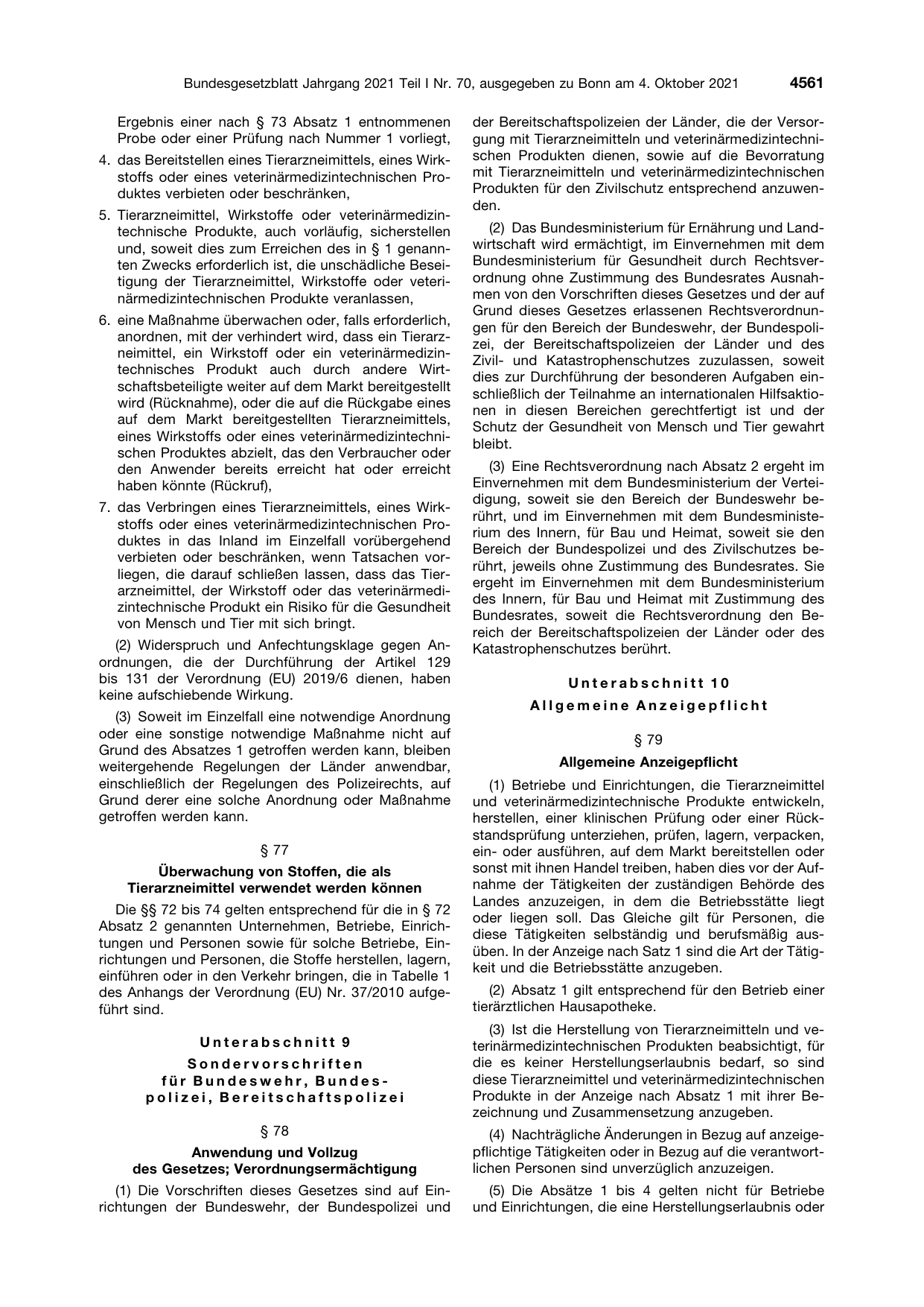 BGBl. 2021, Seite 4561 — Originalseite als Abbildung