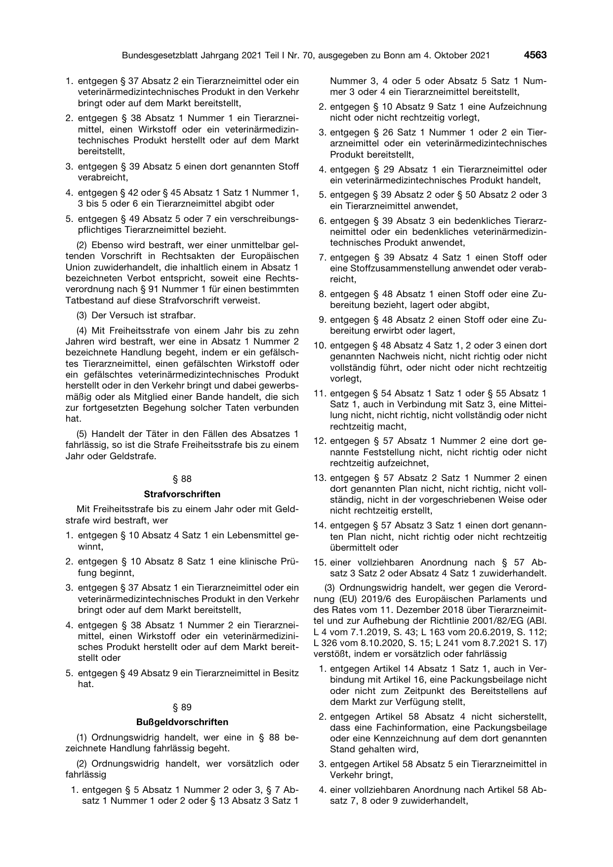 BGBl. 2021, Seite 4563 — Originalseite als Abbildung