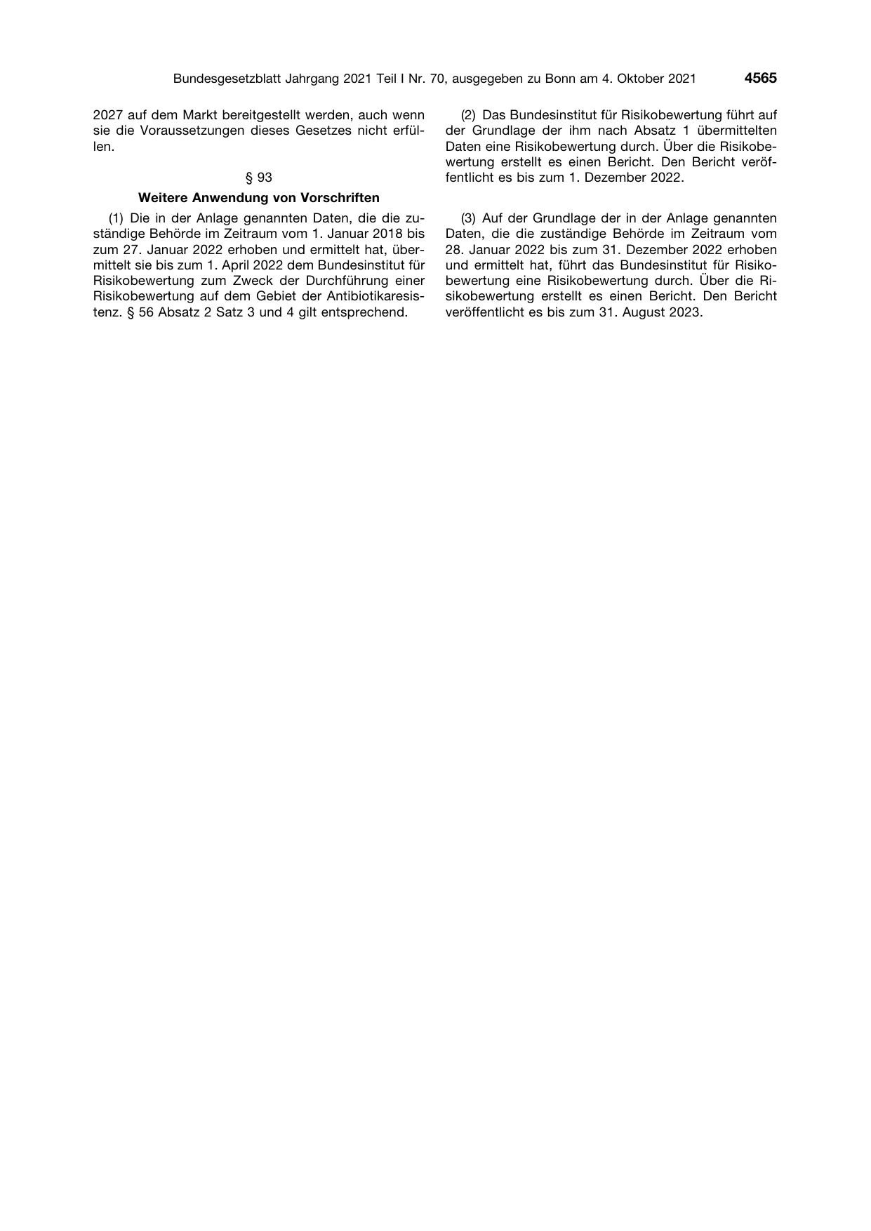 BGBl. 2021, Seite 4565 — Originalseite als Abbildung