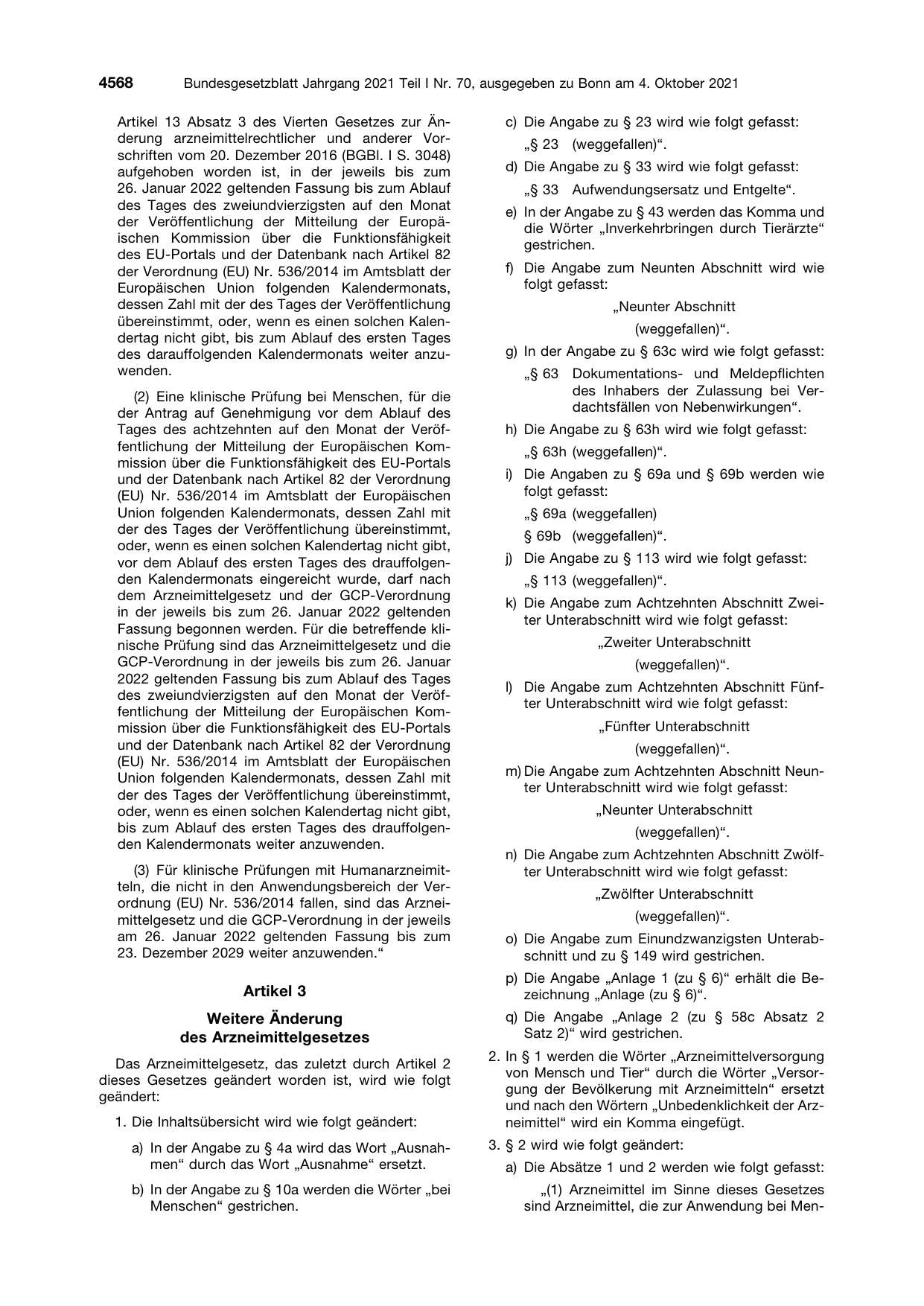 BGBl. 2021, Seite 4568 — Originalseite als Abbildung