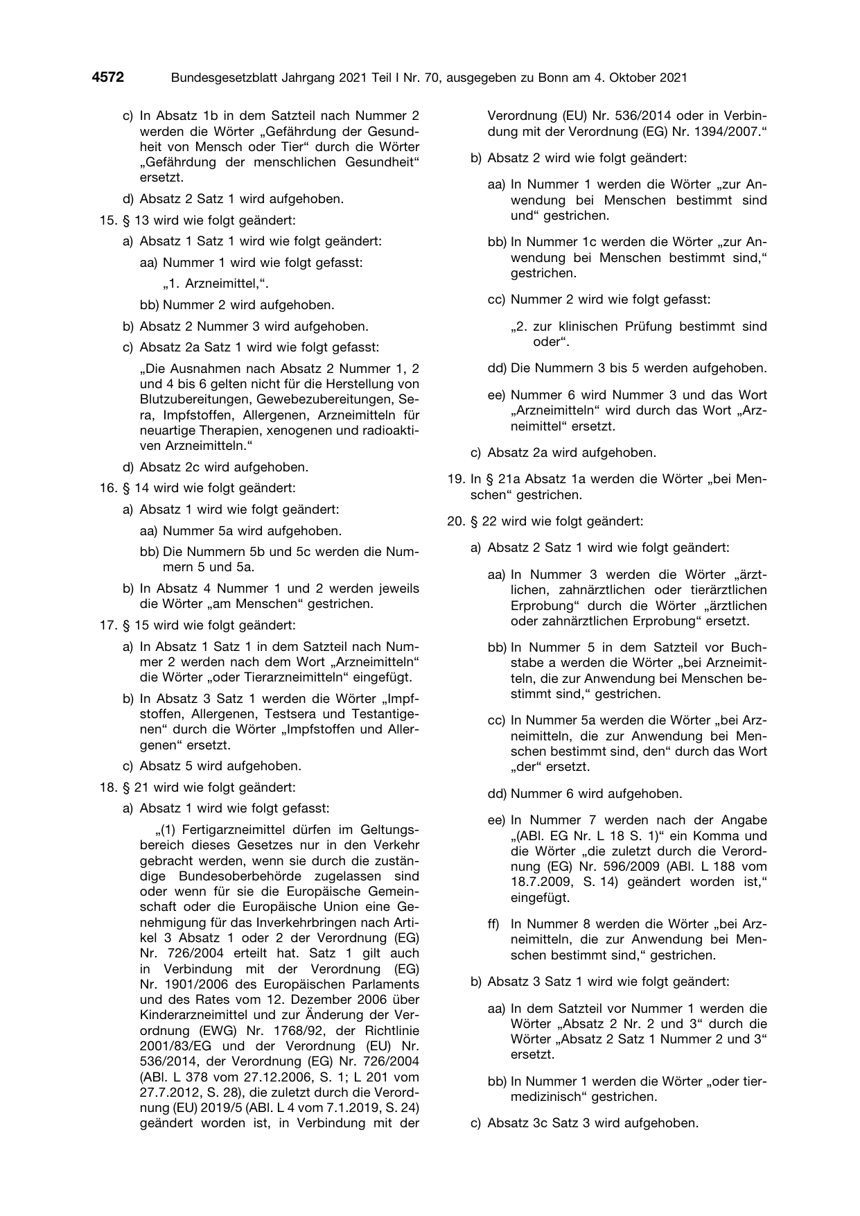BGBl. 2021, Seite 4572 — Originalseite als Abbildung