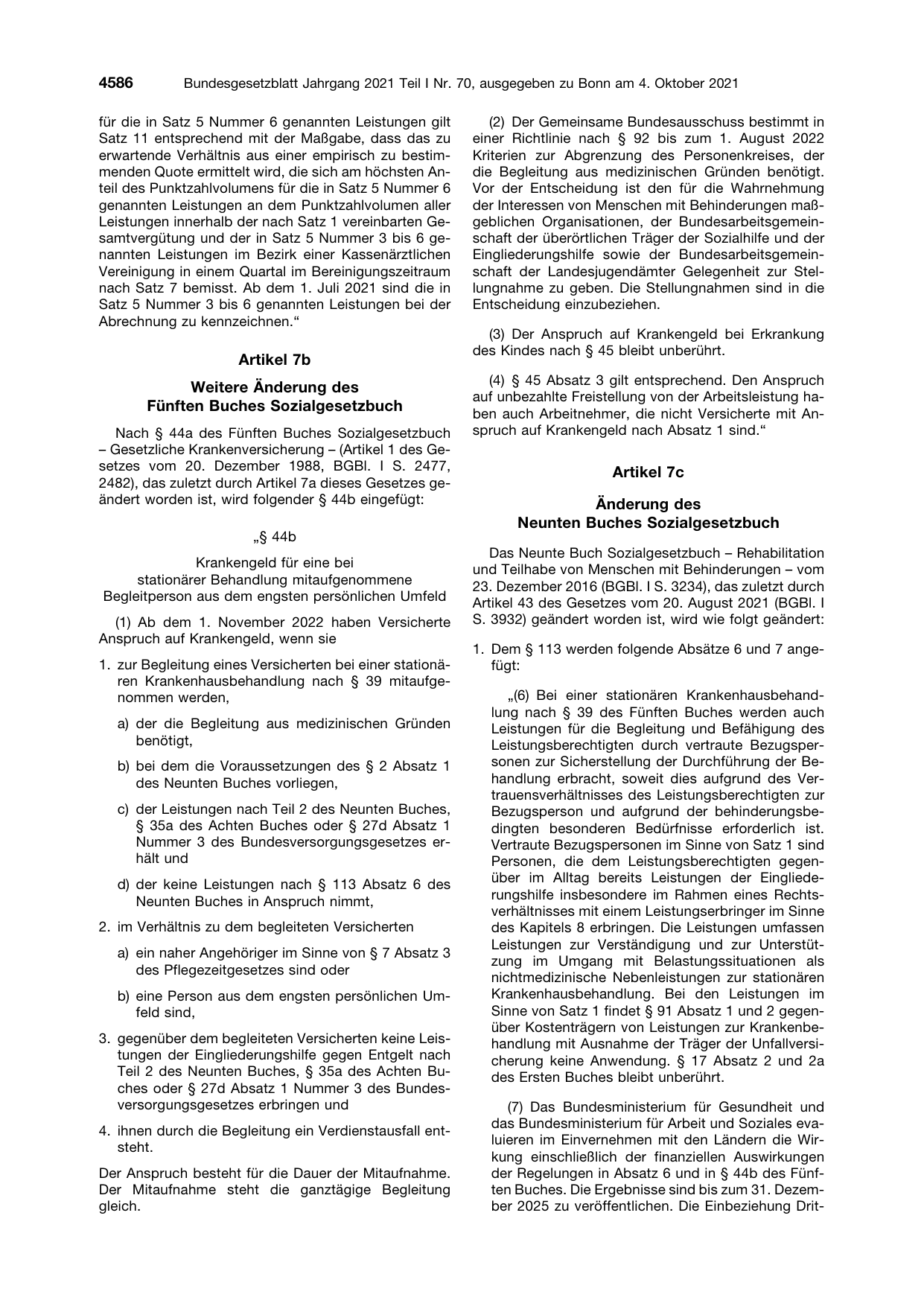 BGBl. 2021, Seite 4586 — Originalseite als Abbildung