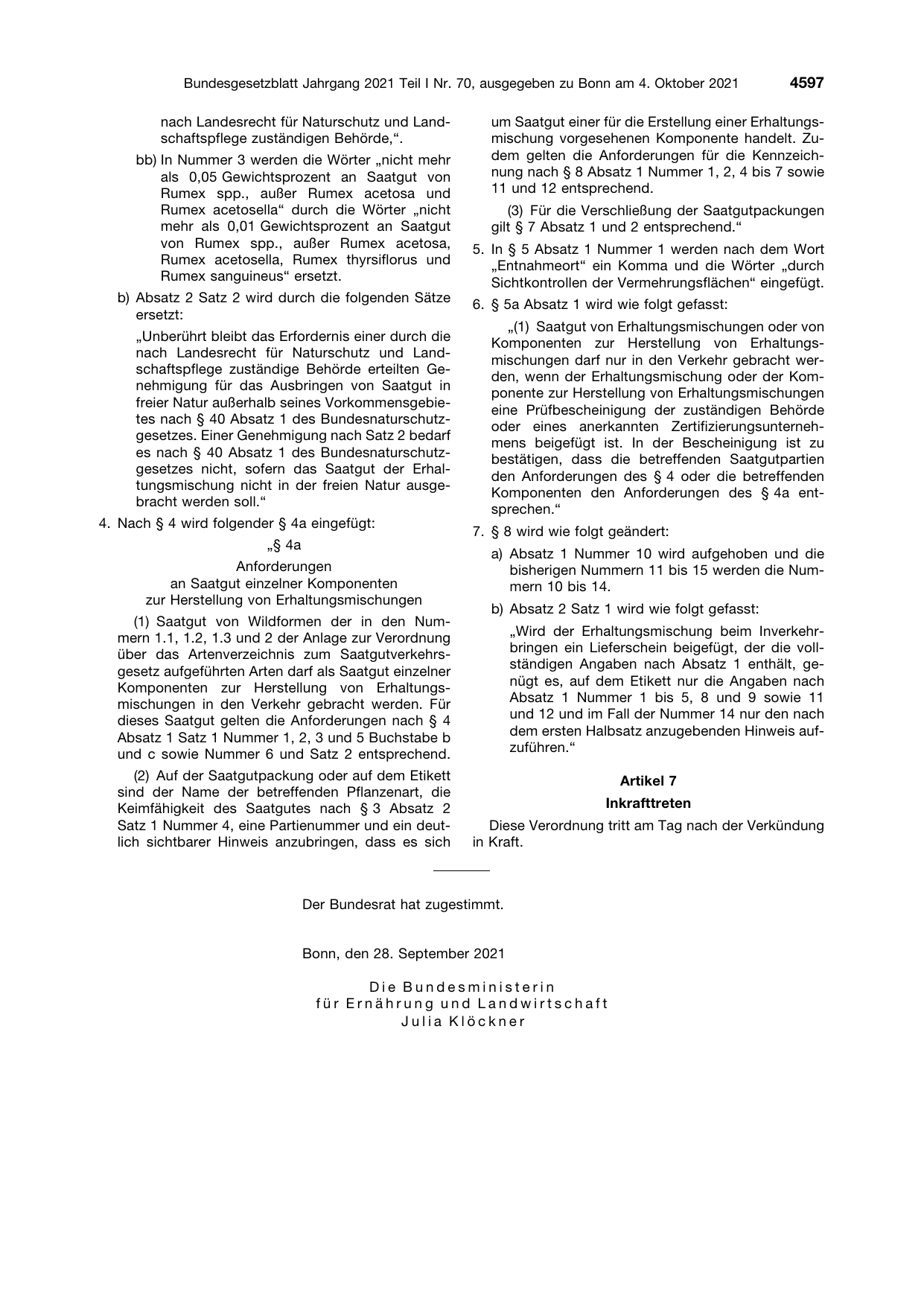BGBl. 2021, Seite 4597 — Originalseite als Abbildung