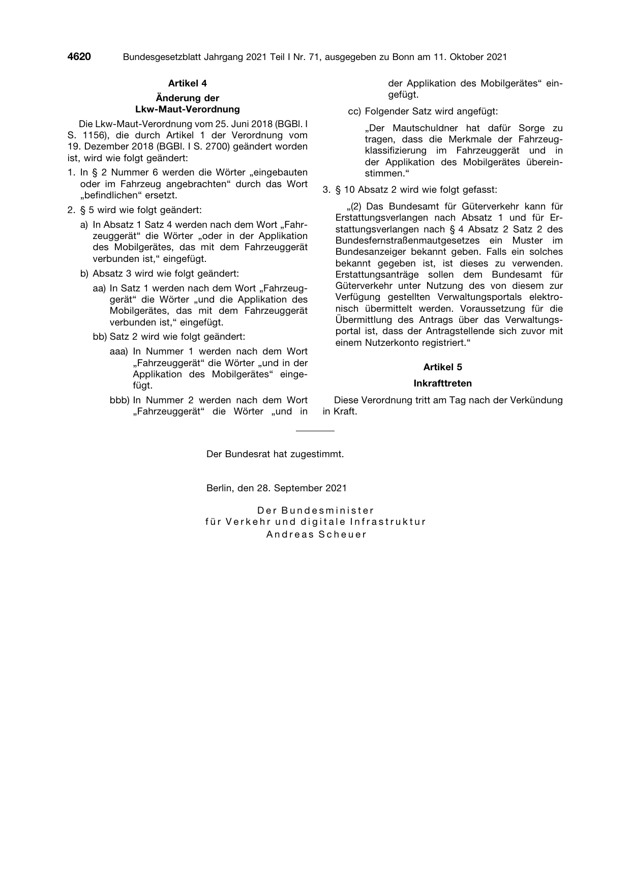 BGBl. 2021, Seite 4620 — Originalseite als Abbildung