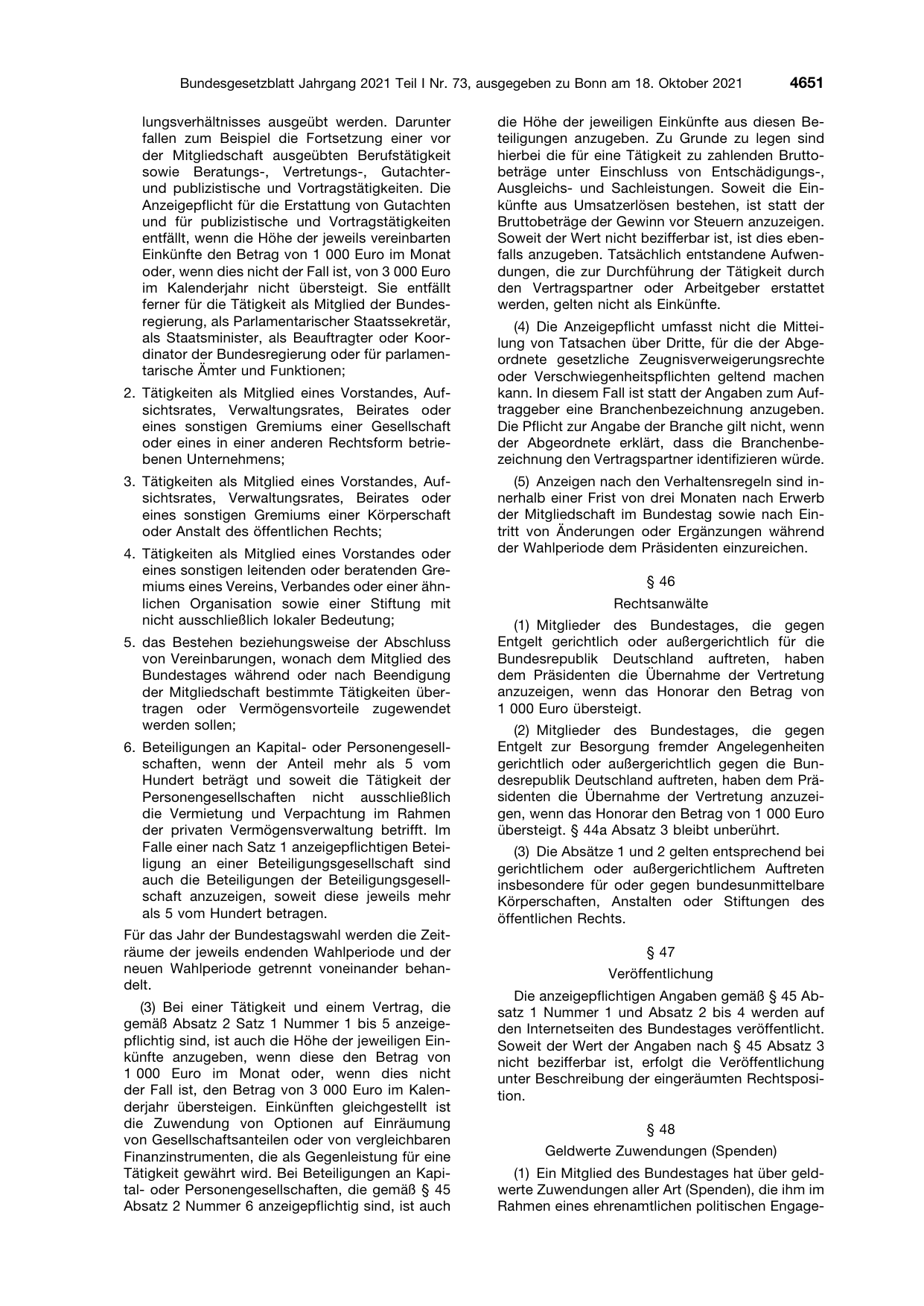 BGBl. 2021, Seite 4651 — Originalseite als Abbildung