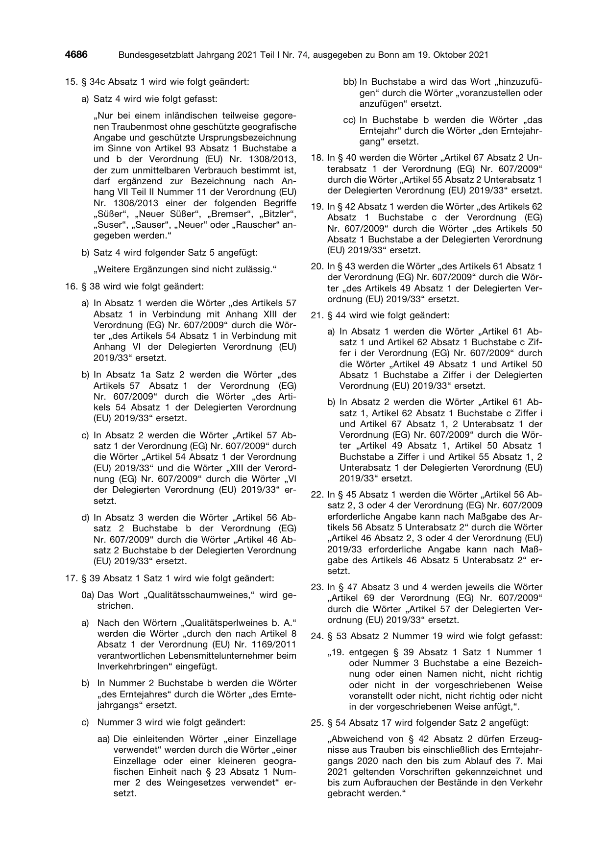 BGBl. 2021, Seite 4686 — Originalseite als Abbildung