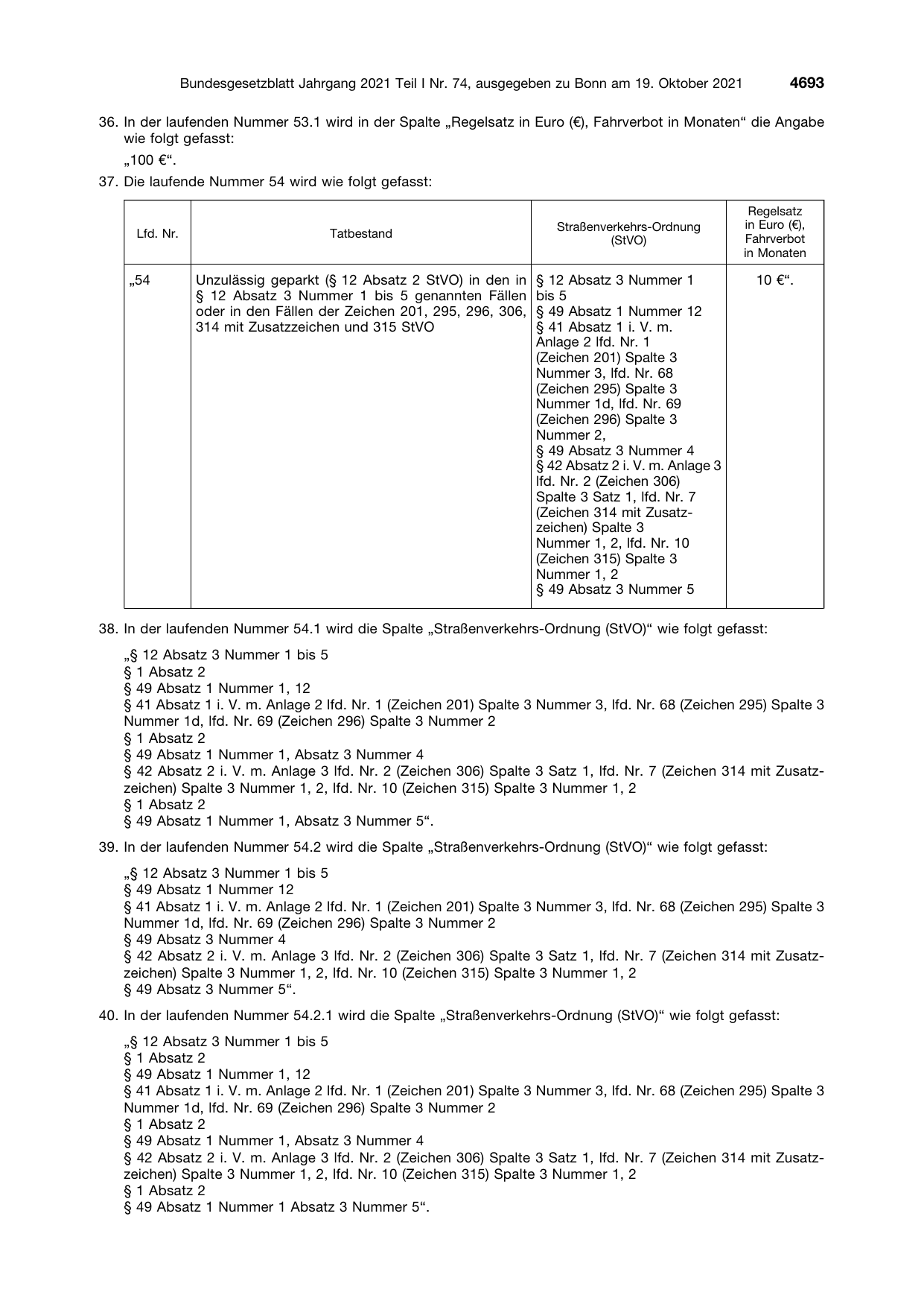 BGBl. 2021, Seite 4693 — Originalseite als Abbildung
