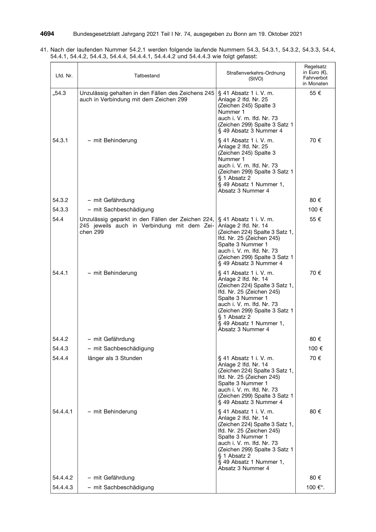 BGBl. 2021, Seite 4694 — Originalseite als Abbildung