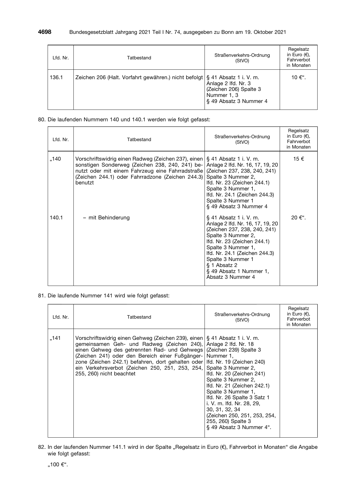 BGBl. 2021, Seite 4698 — Originalseite als Abbildung