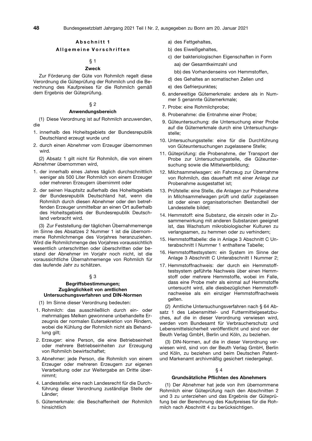 BGBl. 2021, Seite 48 — Originalseite als Abbildung