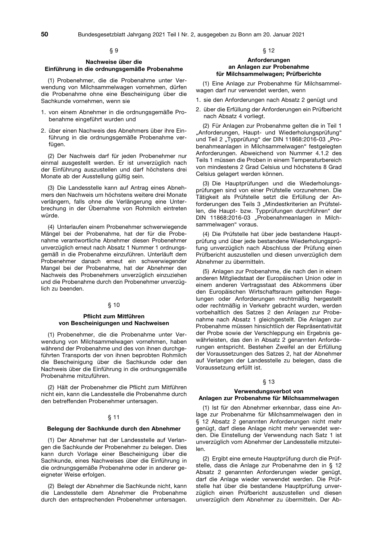BGBl. 2021, Seite 50 — Originalseite als Abbildung