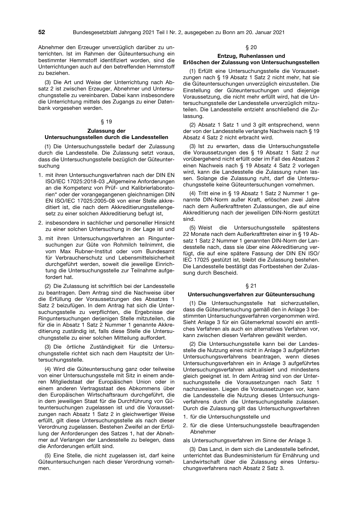 BGBl. 2021, Seite 52 — Originalseite als Abbildung