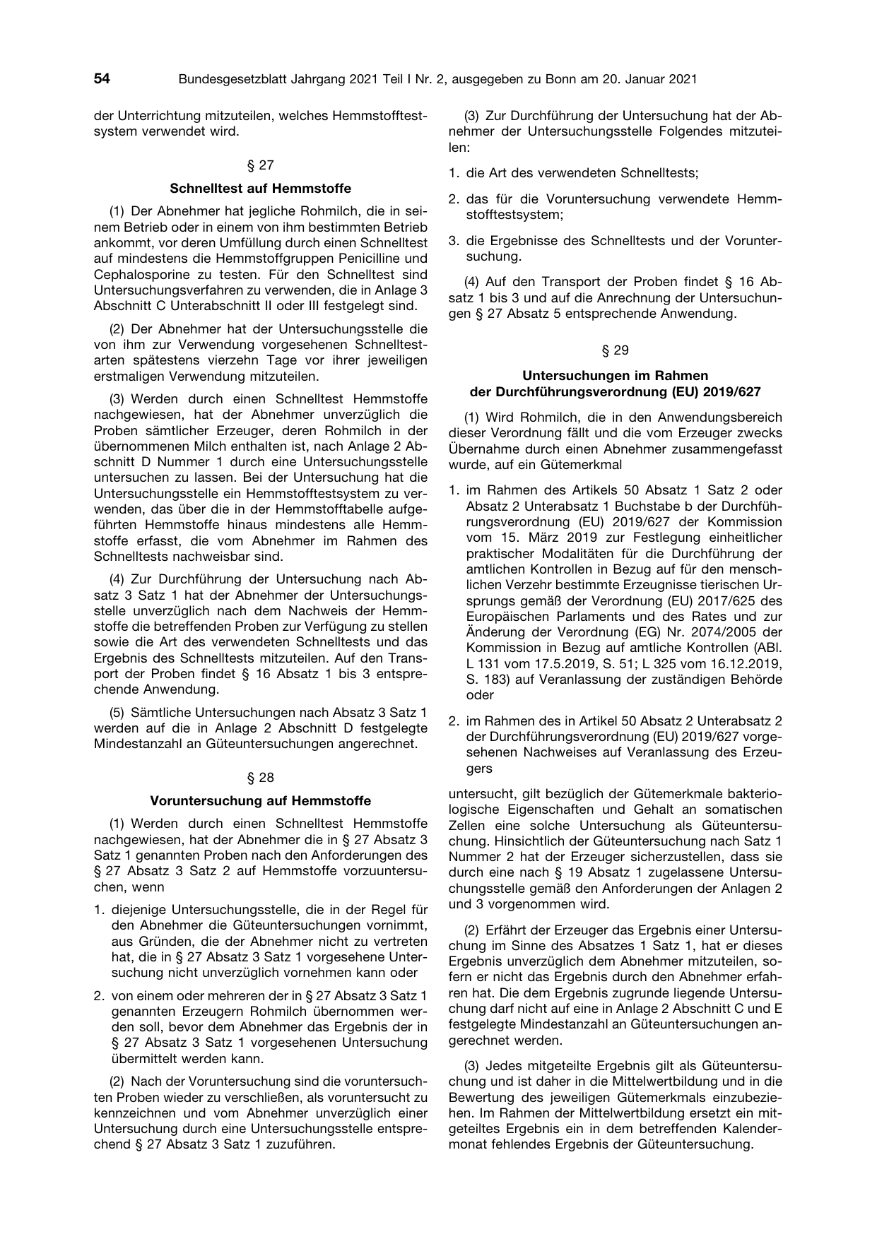 BGBl. 2021, Seite 54 — Originalseite als Abbildung