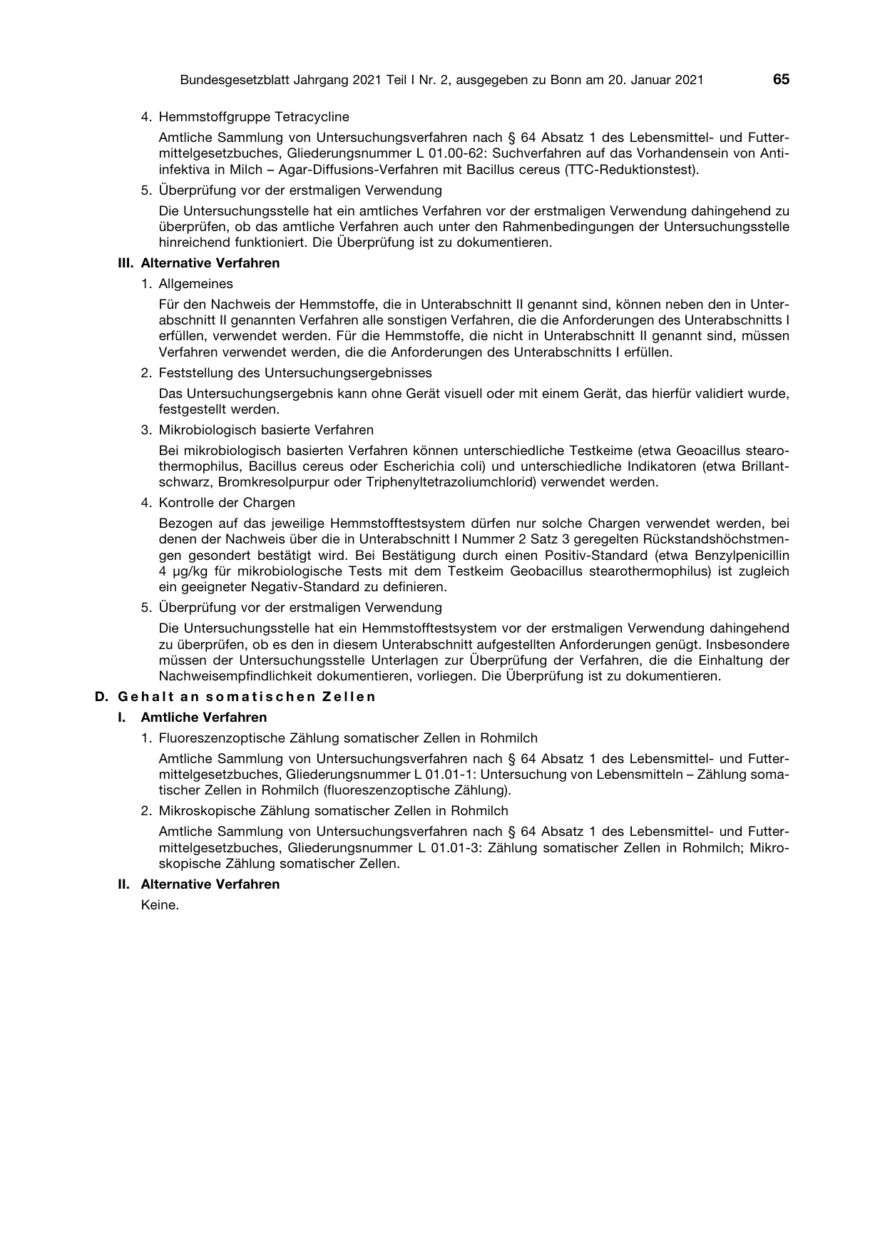 BGBl. 2021, Seite 65 — Originalseite als Abbildung