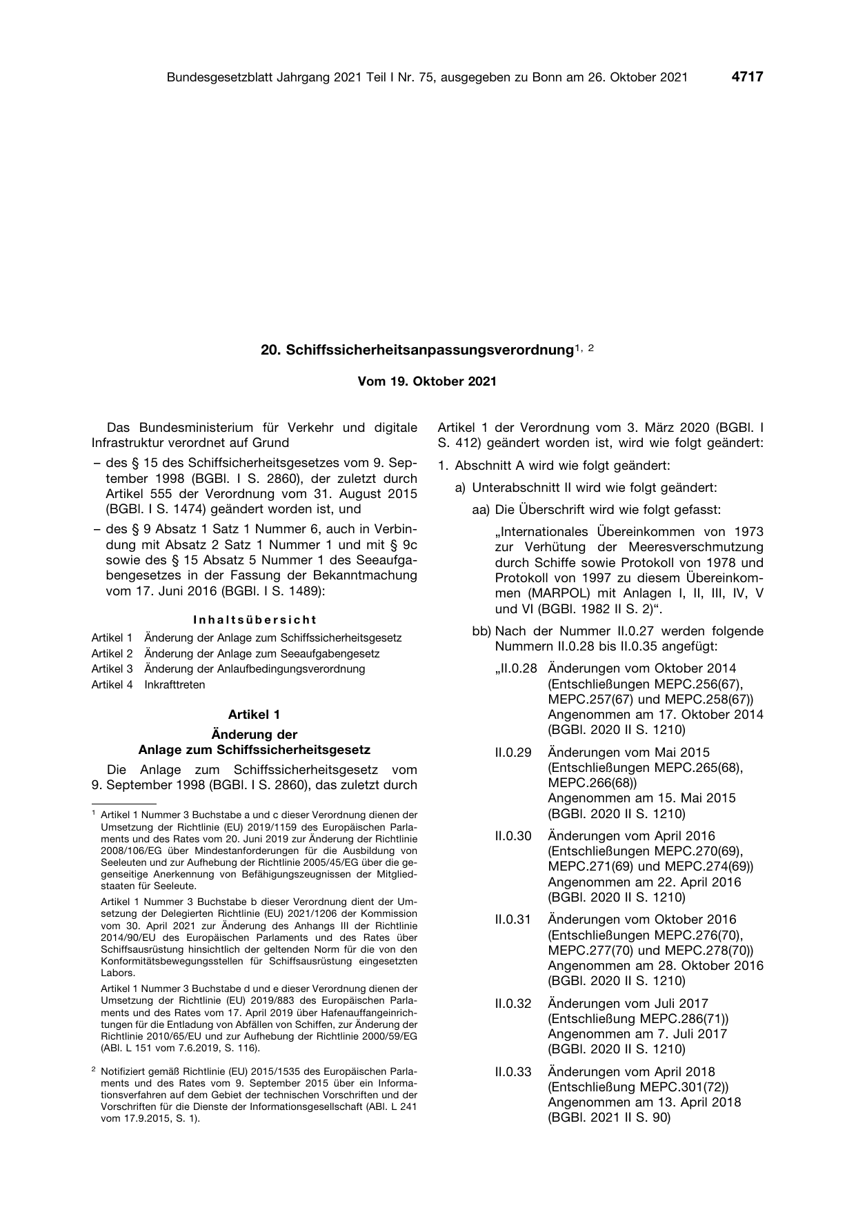 BGBl. 2021, Seite 4717 — Originalseite als Abbildung