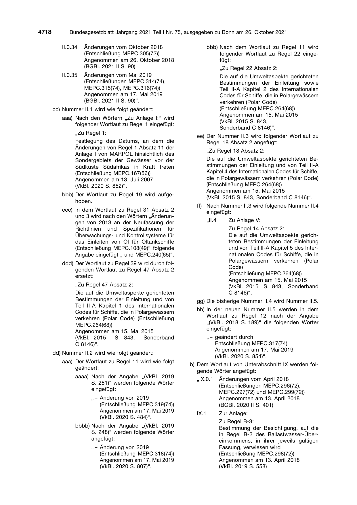 BGBl. 2021, Seite 4718 — Originalseite als Abbildung