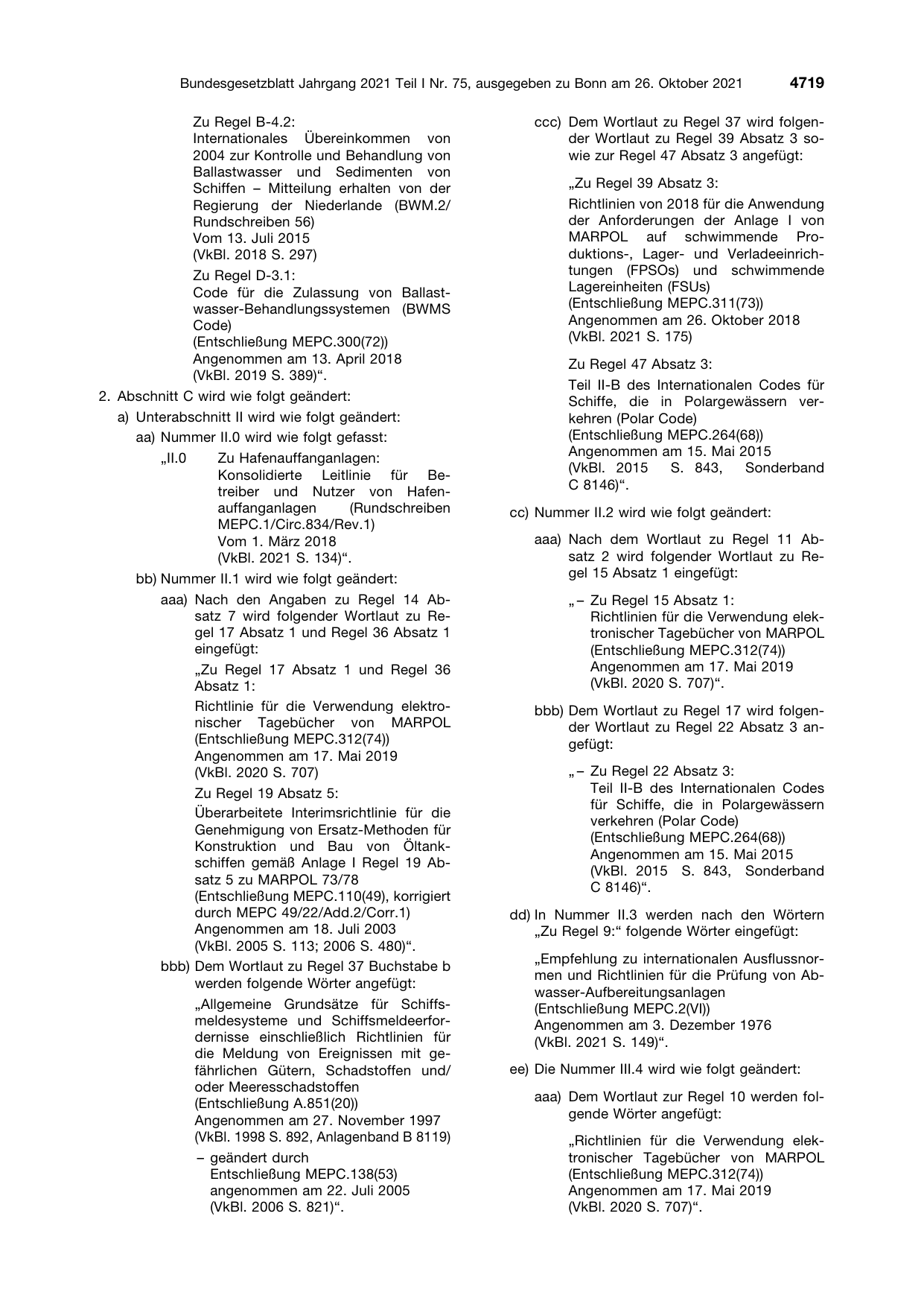 BGBl. 2021, Seite 4719 — Originalseite als Abbildung