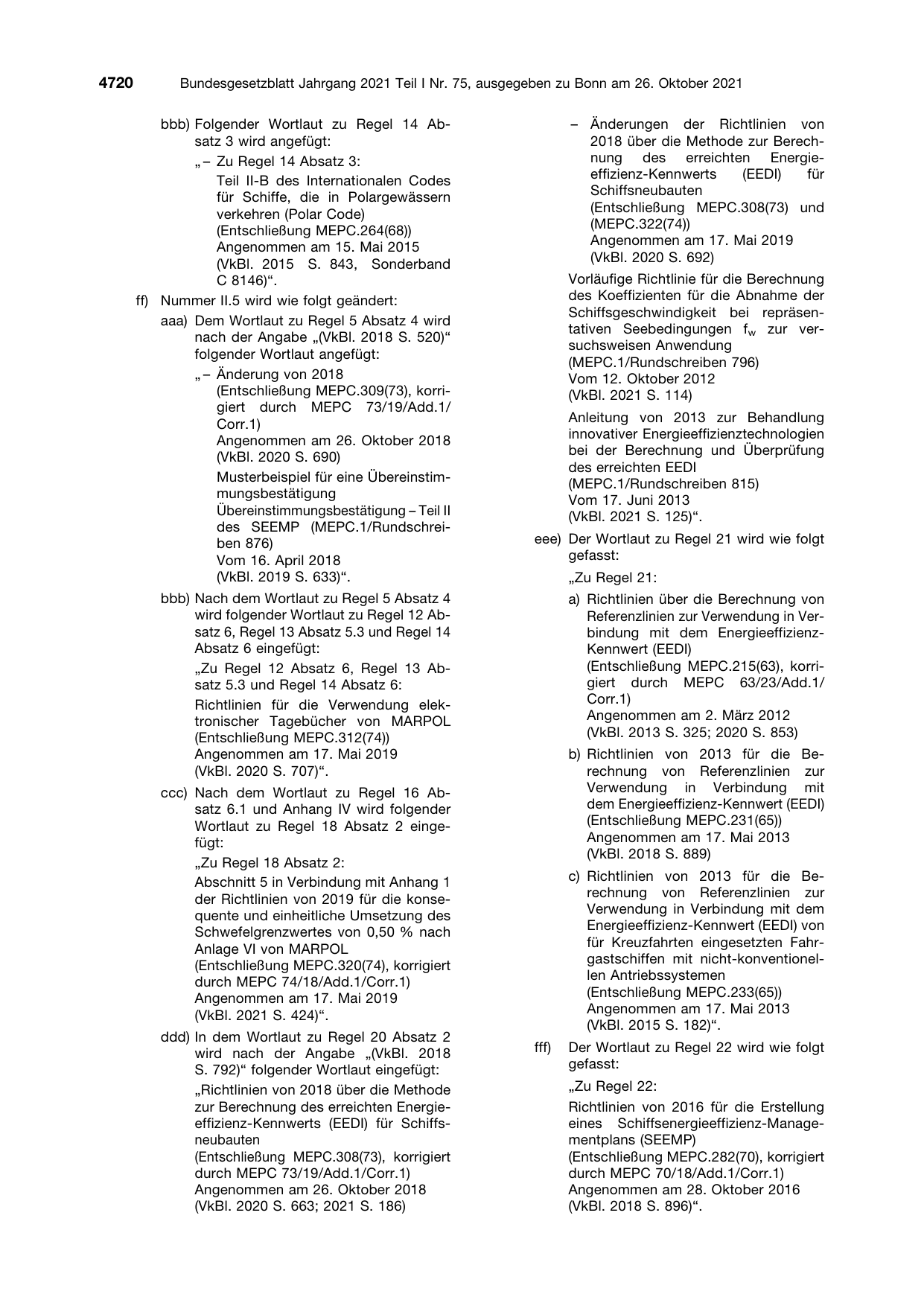 BGBl. 2021, Seite 4720 — Originalseite als Abbildung