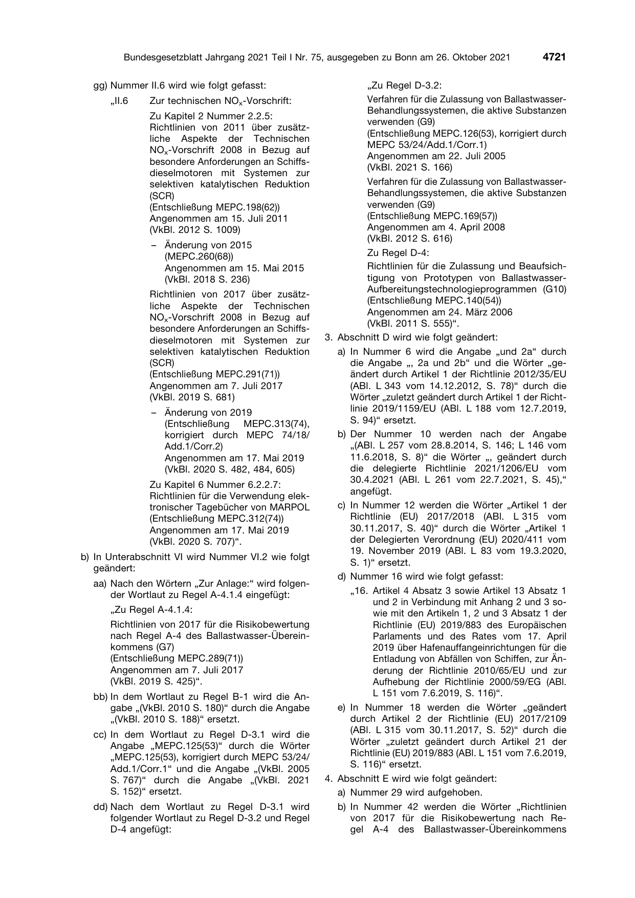 BGBl. 2021, Seite 4721 — Originalseite als Abbildung