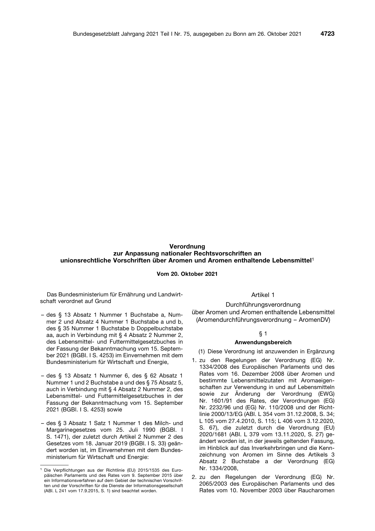 BGBl. 2021, Seite 4723 — Originalseite als Abbildung