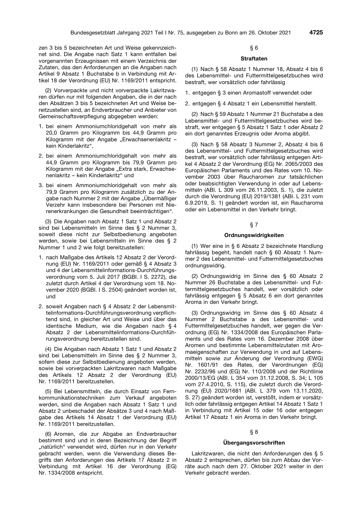 BGBl. 2021, Seite 4725 — Originalseite als Abbildung