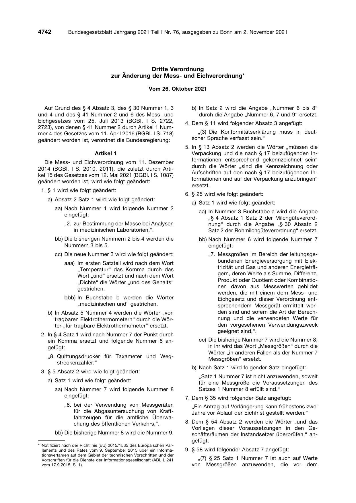 BGBl. 2021, Seite 4742 — Originalseite als Abbildung