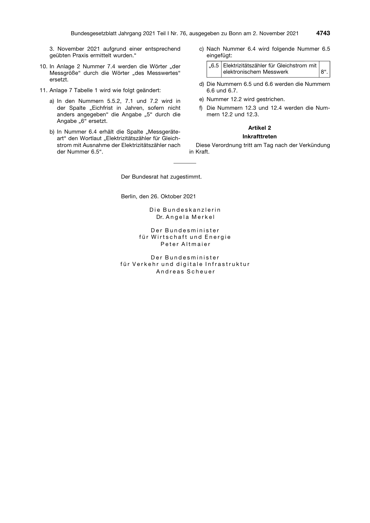 BGBl. 2021, Seite 4743 — Originalseite als Abbildung