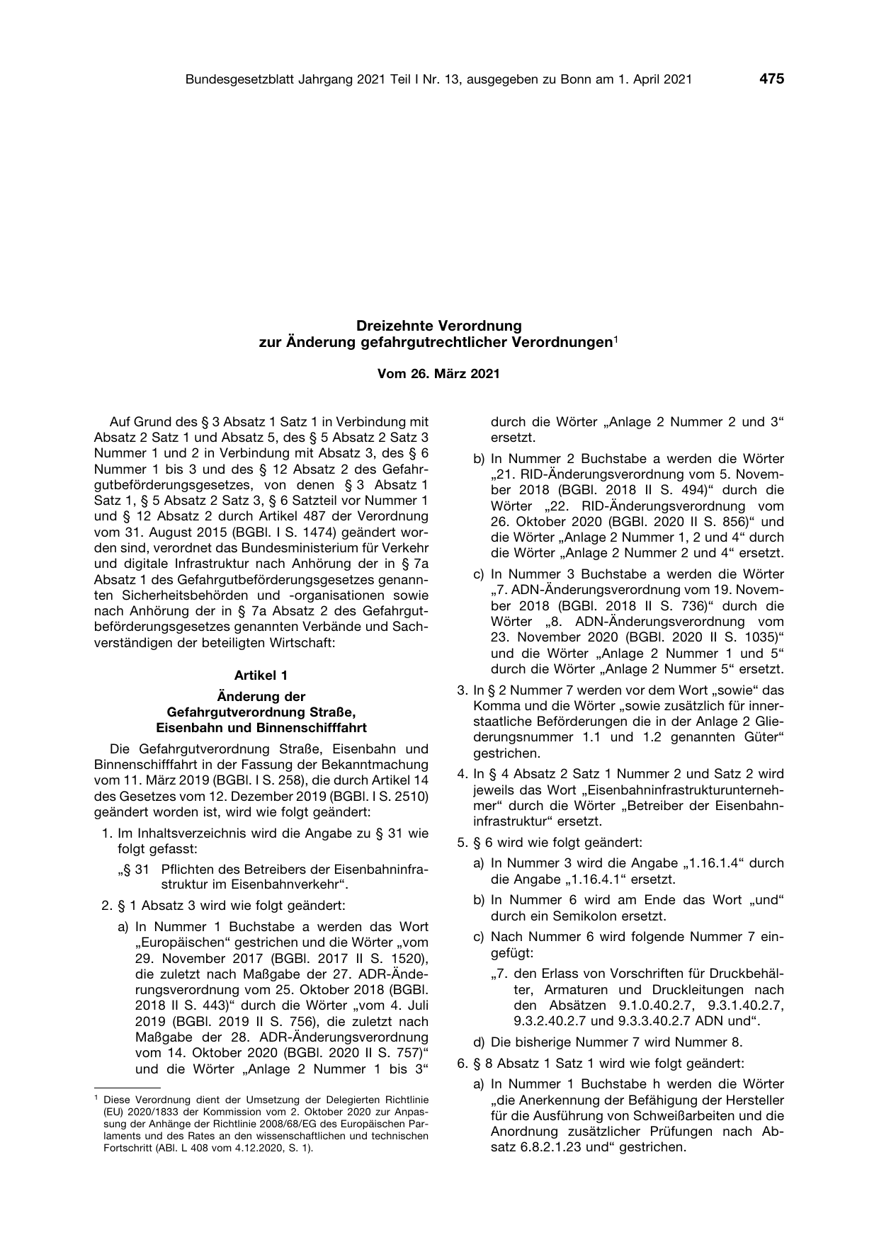BGBl. 2021, Seite 475 — Originalseite als Abbildung