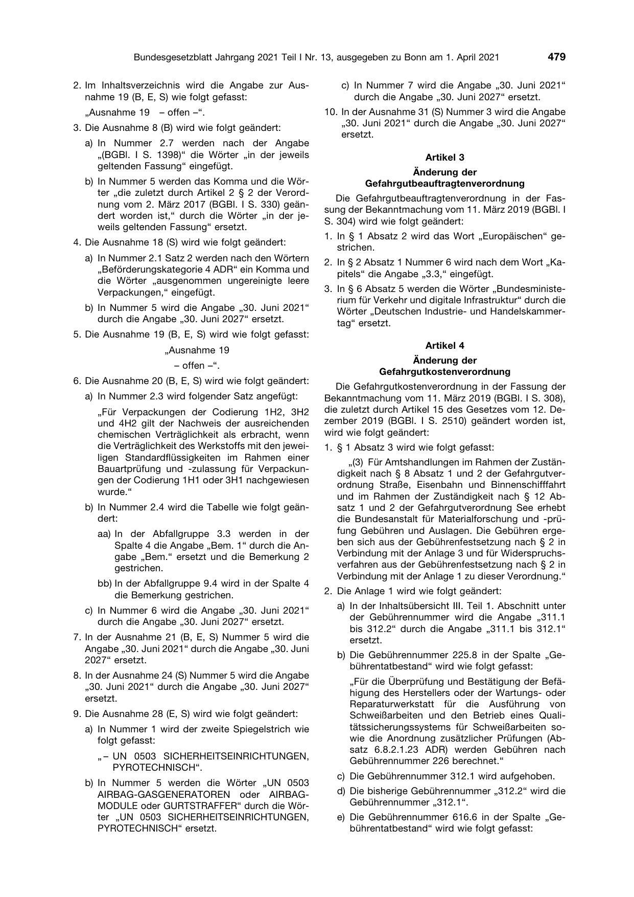 BGBl. 2021, Seite 479 — Originalseite als Abbildung