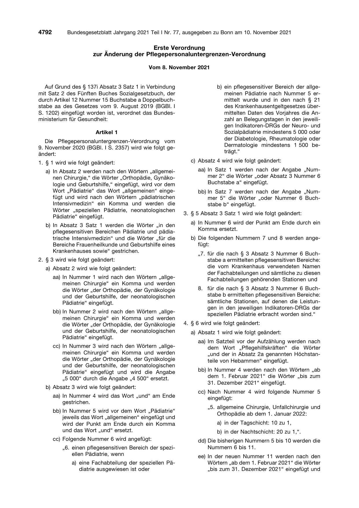 BGBl. 2021, Seite 4792 — Originalseite als Abbildung