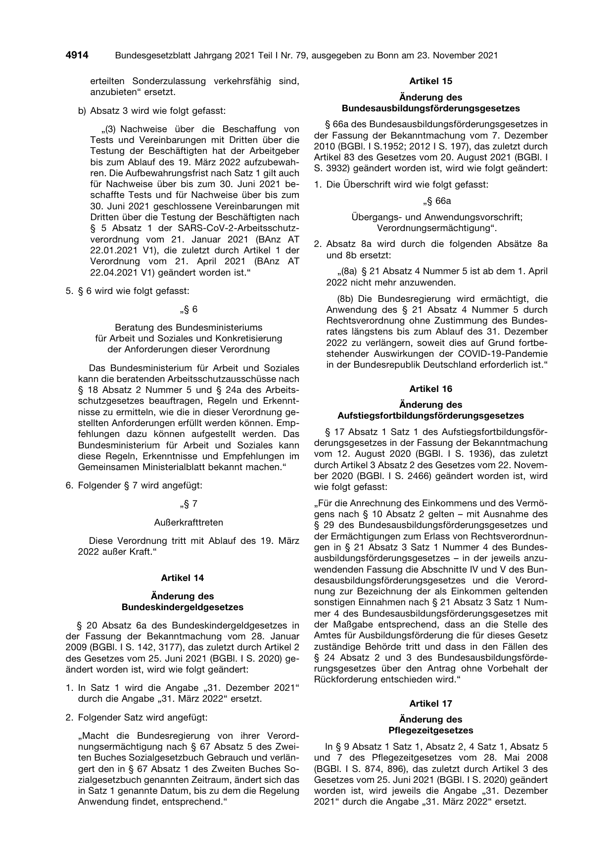 BGBl. 2021, Seite 4914 — Originalseite als Abbildung