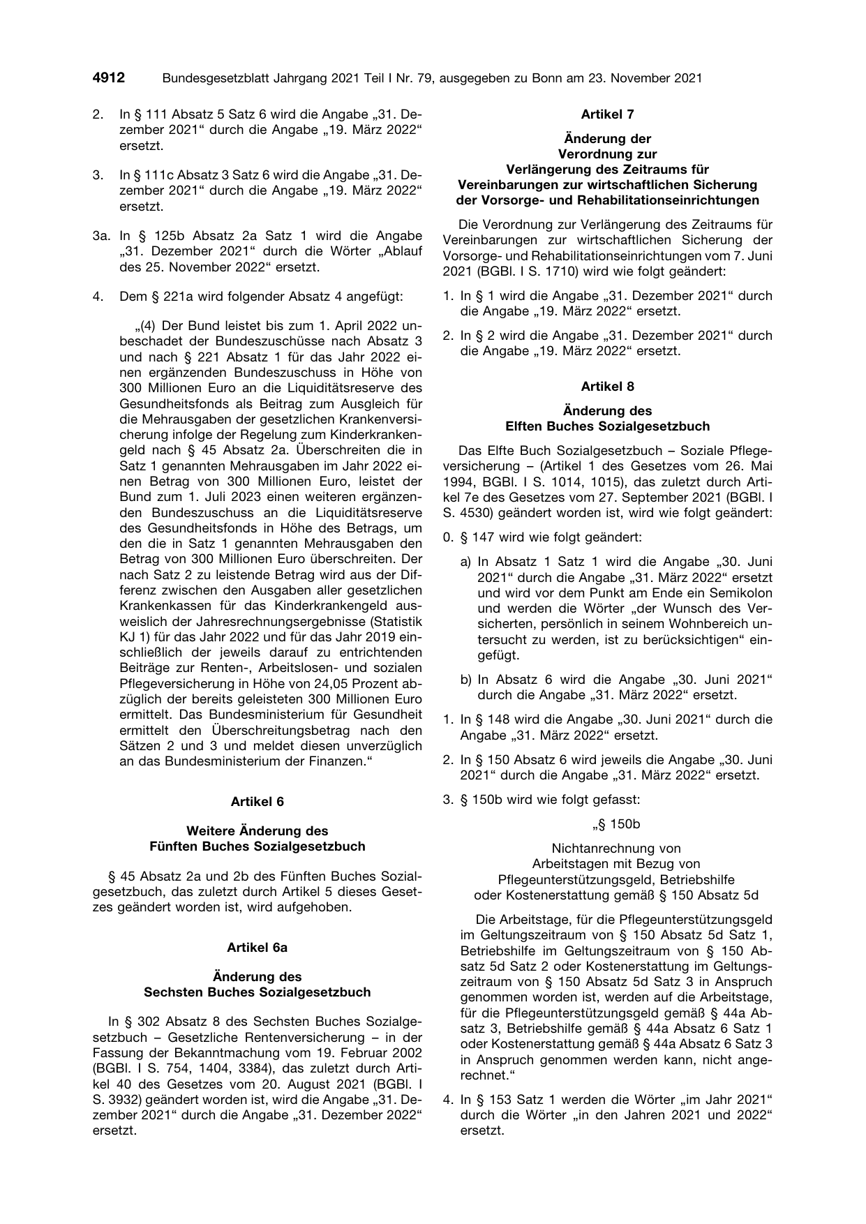 BGBl. 2021, Seite 4912 — Originalseite als Abbildung