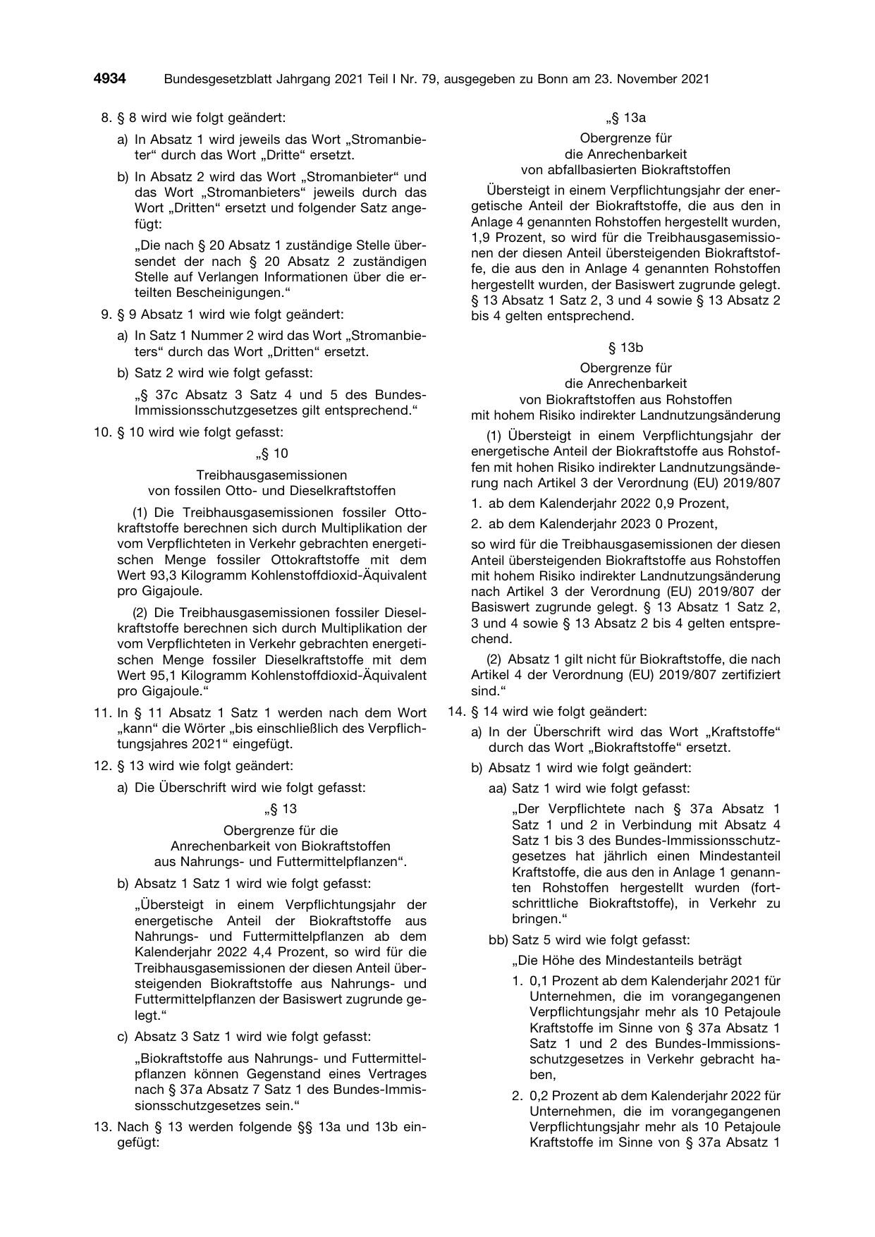 BGBl. 2021, Seite 4934 — Originalseite als Abbildung