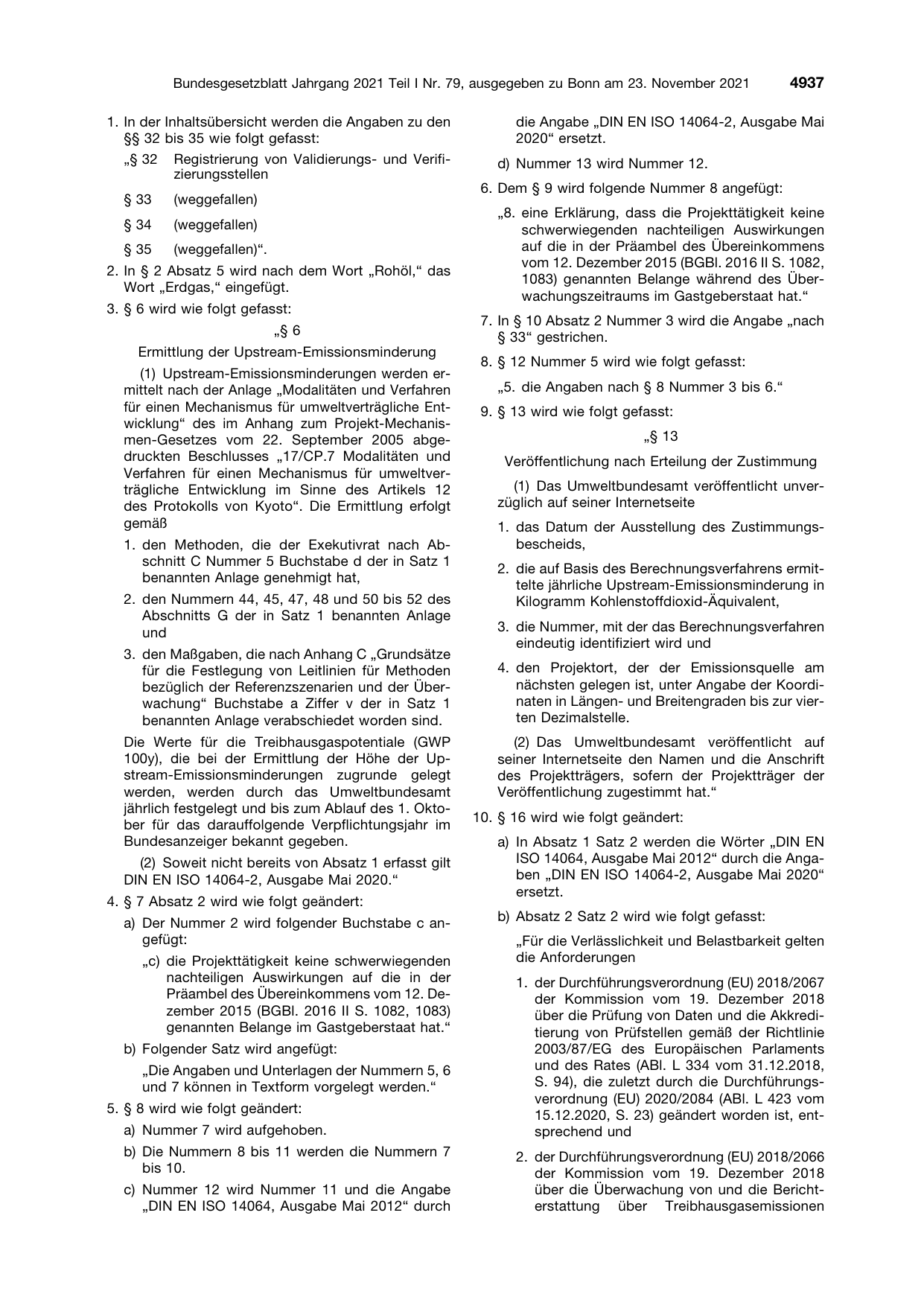 BGBl. 2021, Seite 4937 — Originalseite als Abbildung