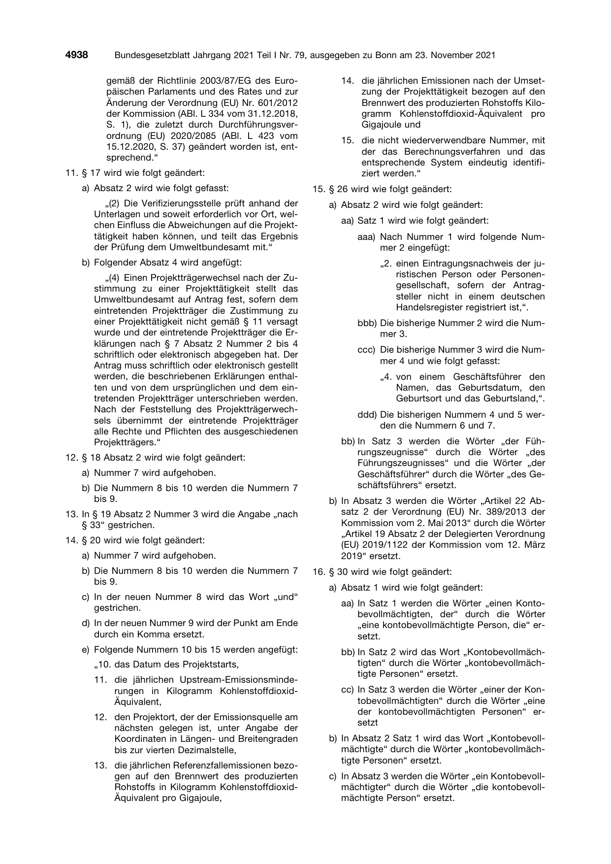 BGBl. 2021, Seite 4938 — Originalseite als Abbildung